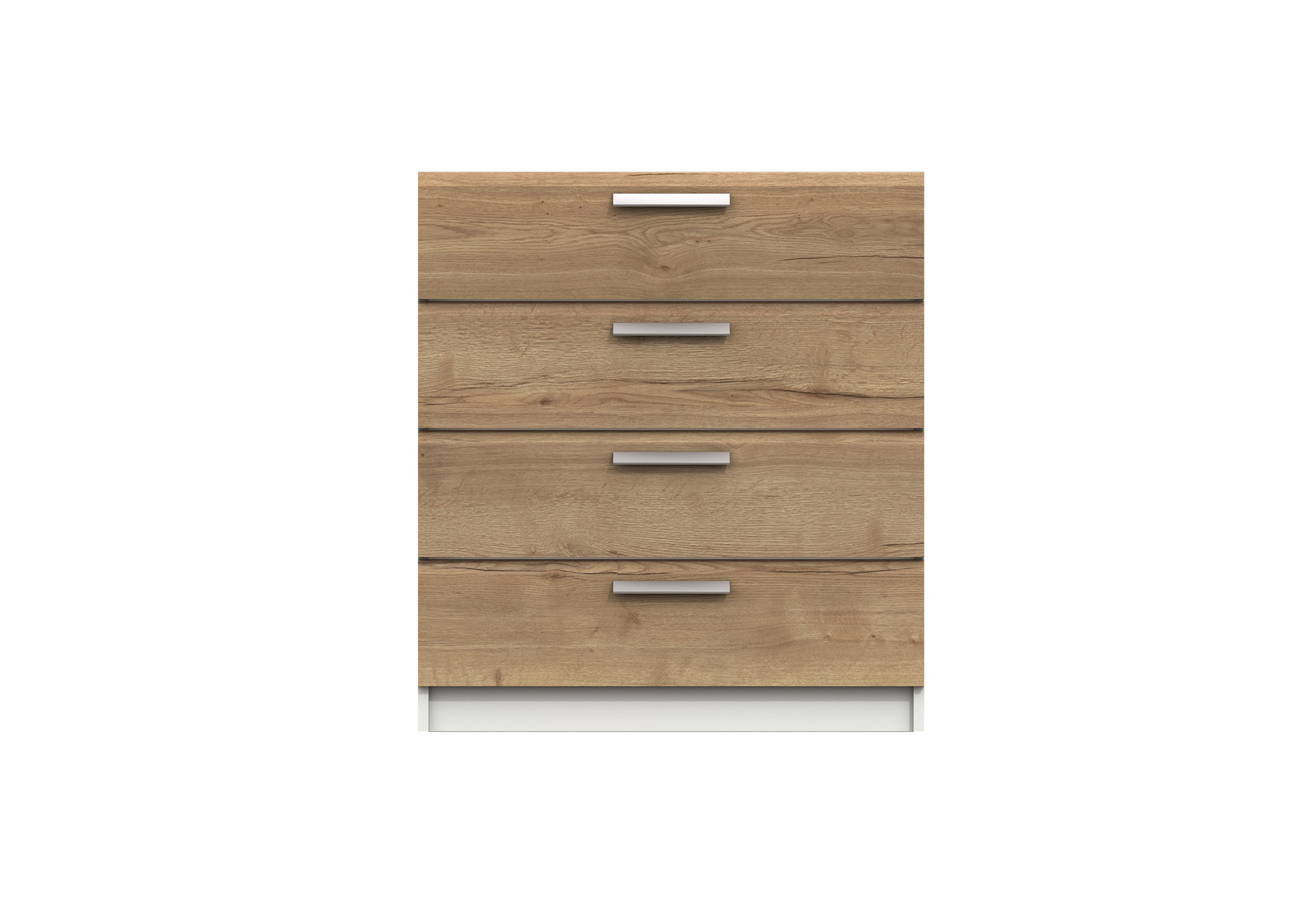 Waterloo 4 Drawer Chest in White & Natural Rustic Oak on Furniture Village