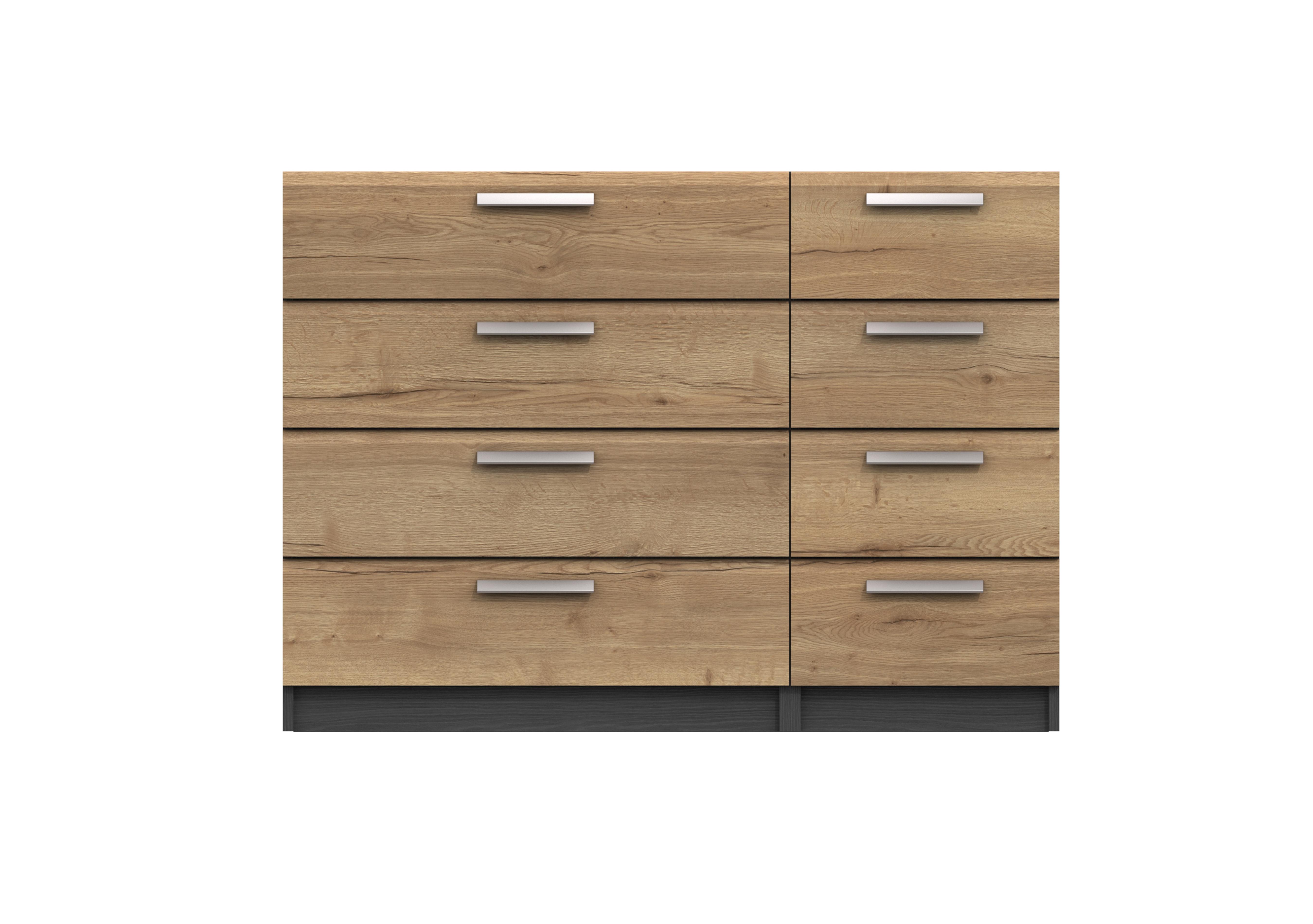 Waterloo 8 Drawer Chest in Graphite & Natural Rustic Oak on Furniture Village
