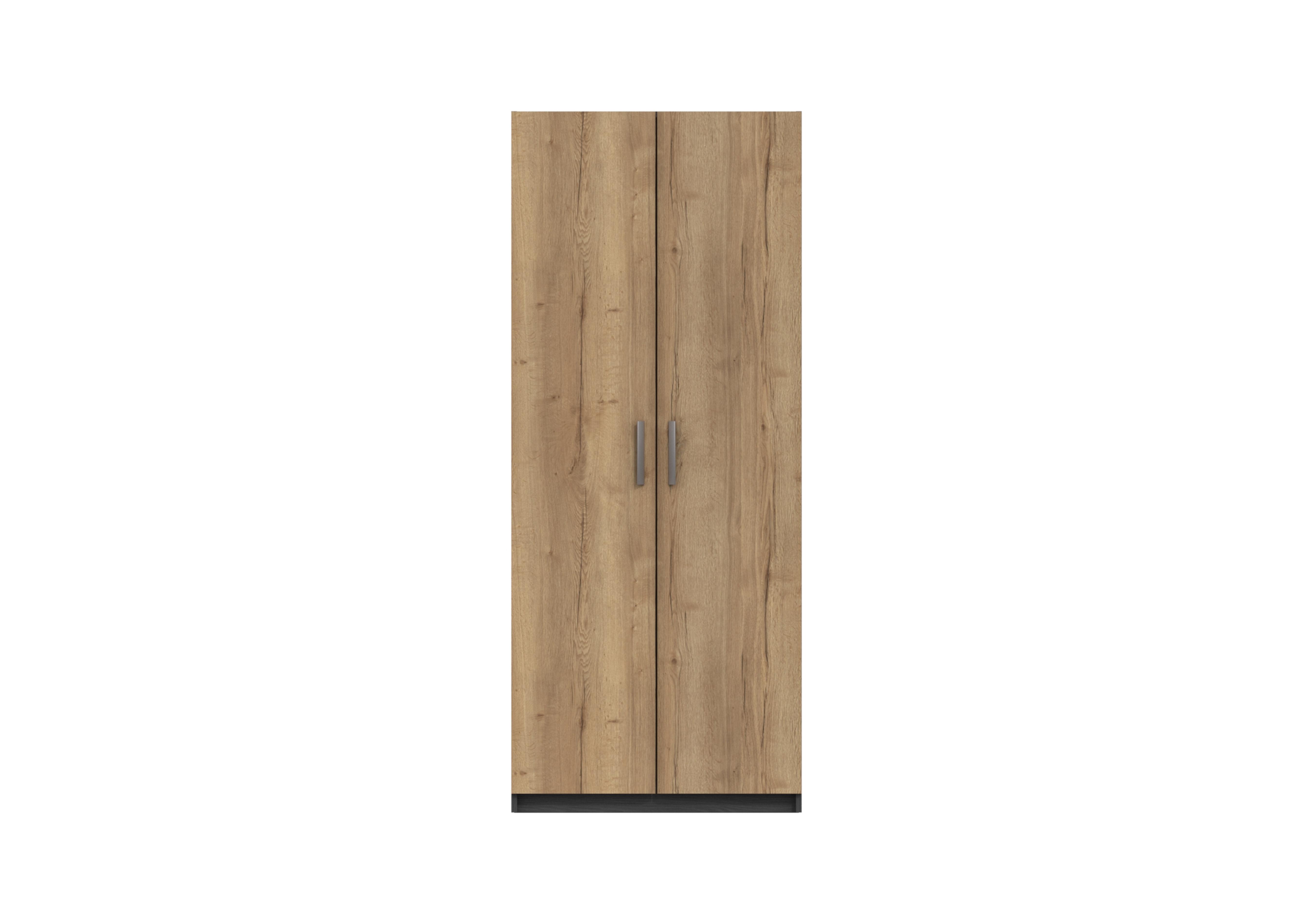 Waterloo 2 Door Wardrobe in Graphite & Natural Rustic Oak on Furniture Village