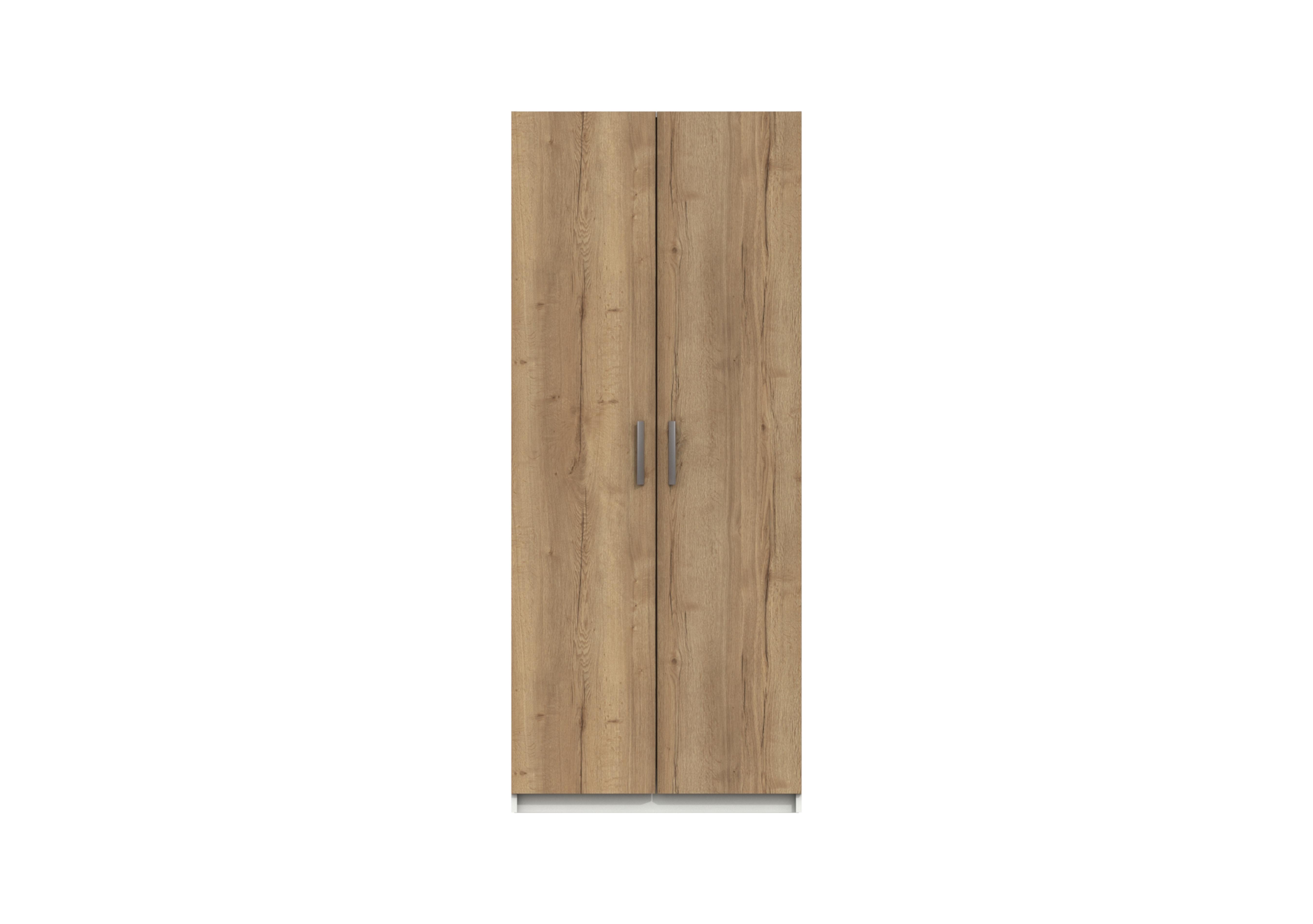 Waterloo 2 Door Wardrobe in White & Natural Rustic Oak on Furniture Village