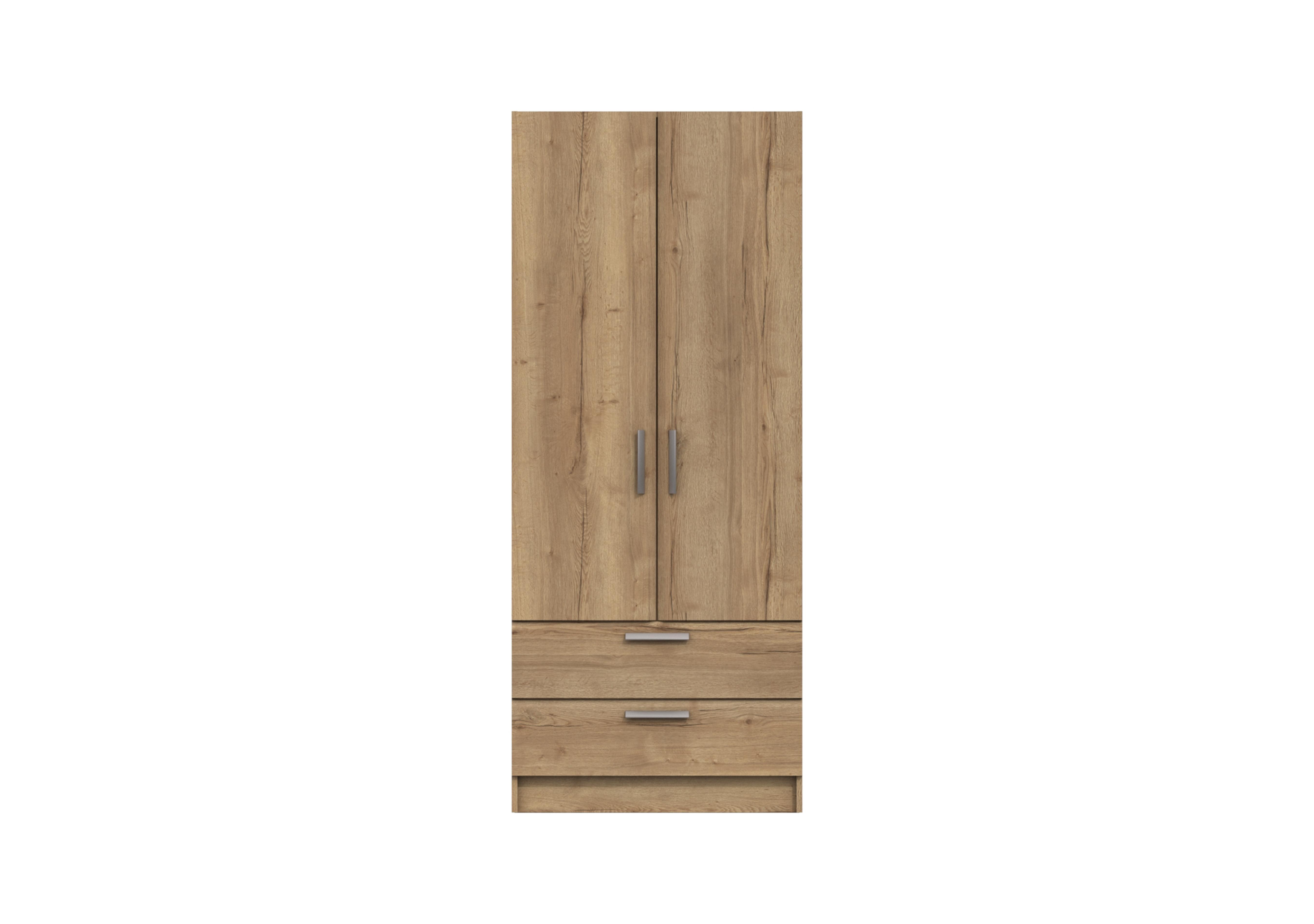 Waterloo 2 Door 2 Drawer Wardrobe in Natural Rustic Oak on Furniture Village