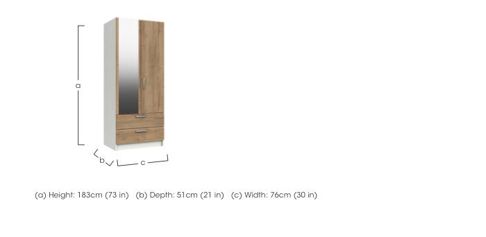 Waterloo 2 Door 2 Drawer Wardrobe with Mirror in  on Furniture Village