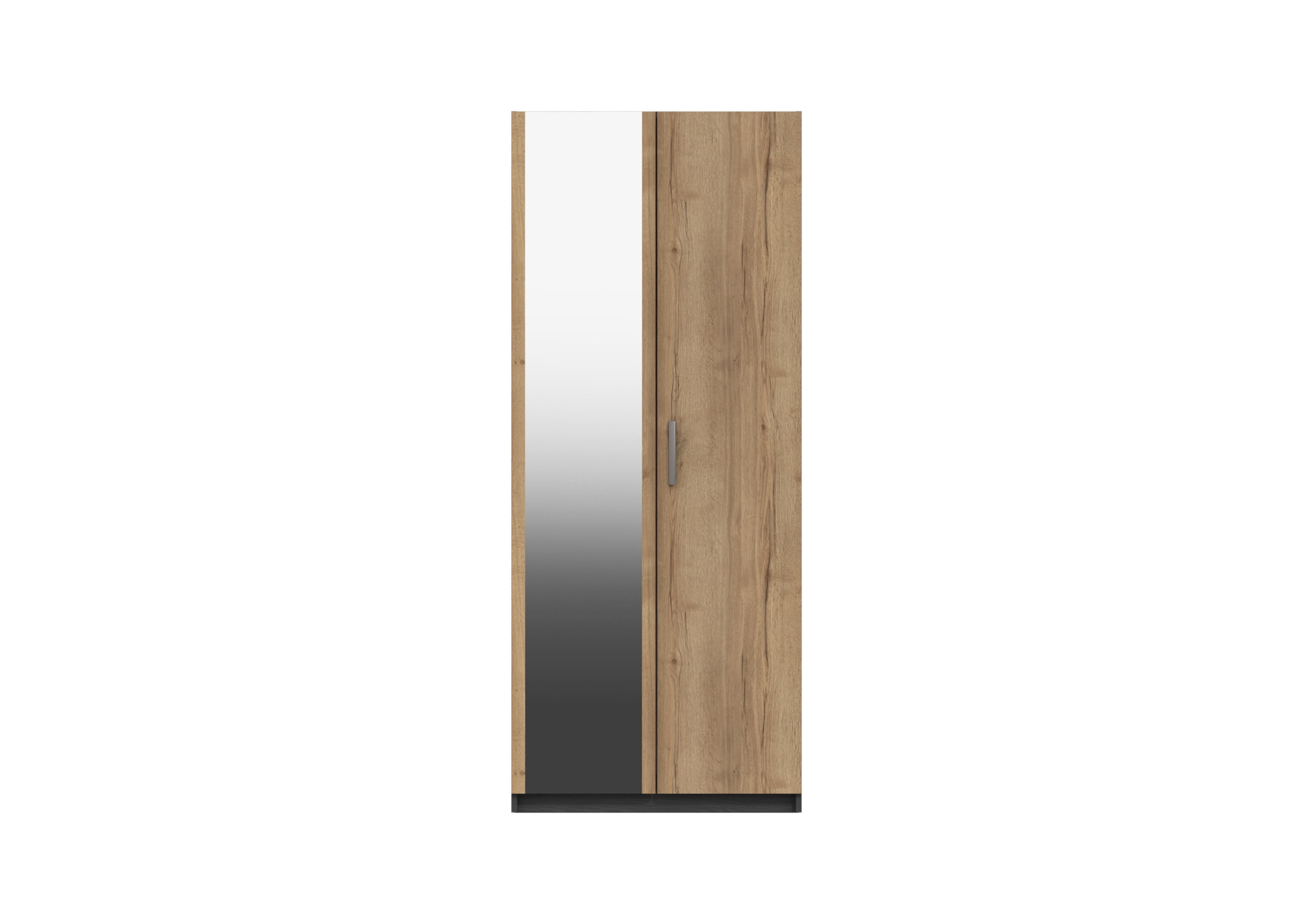 Waterloo 2 Door Wardrobe with Mirror in Graphite & Natural Rustic Oak on Furniture Village