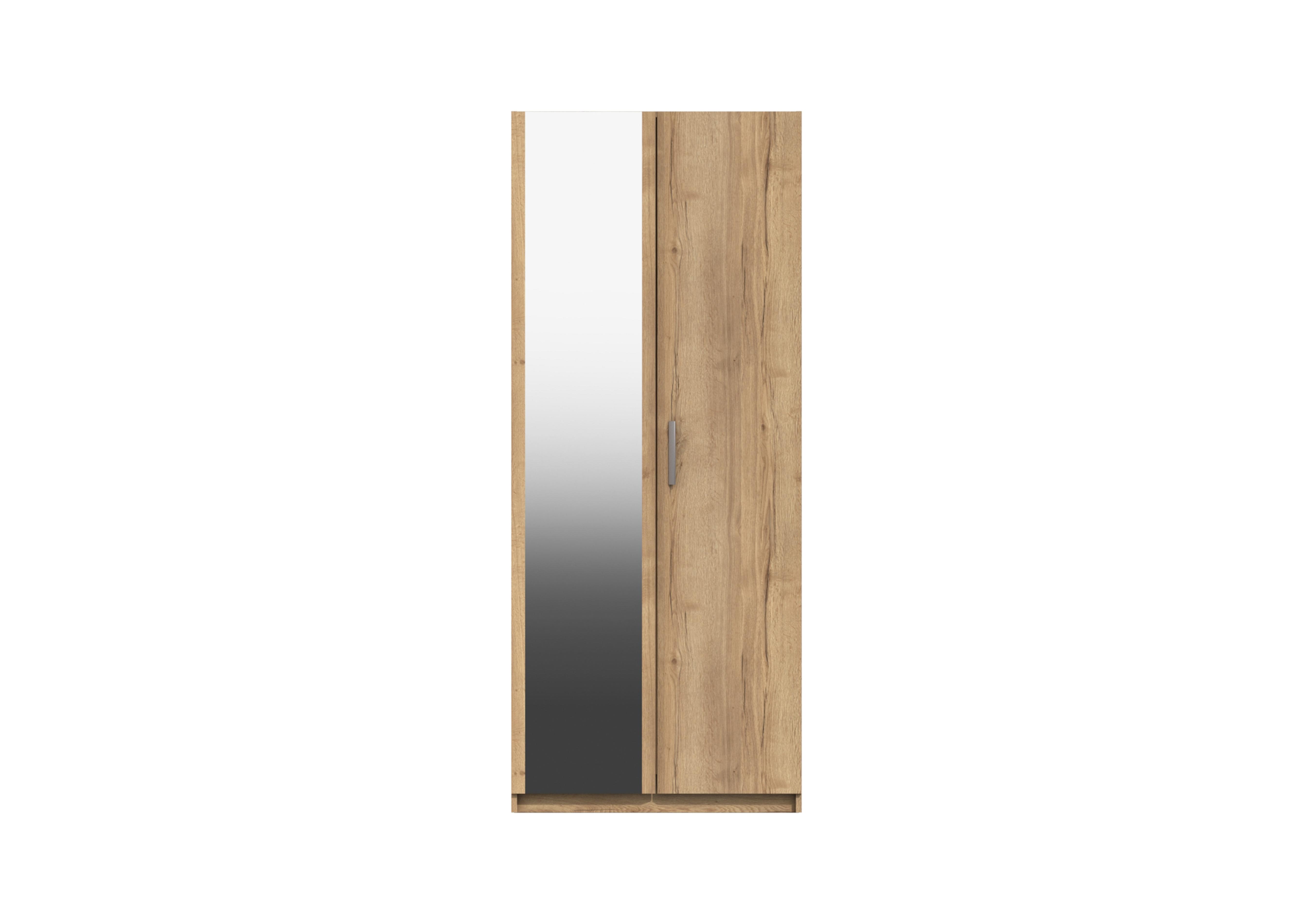 Waterloo 2 Door Wardrobe with Mirror in Natural Rustic Oak on Furniture Village