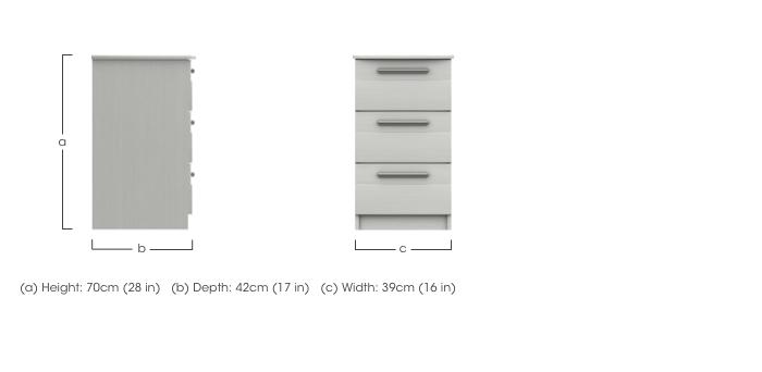 Victoria 3 Drawer Bedside Cabinet in  on Furniture Village