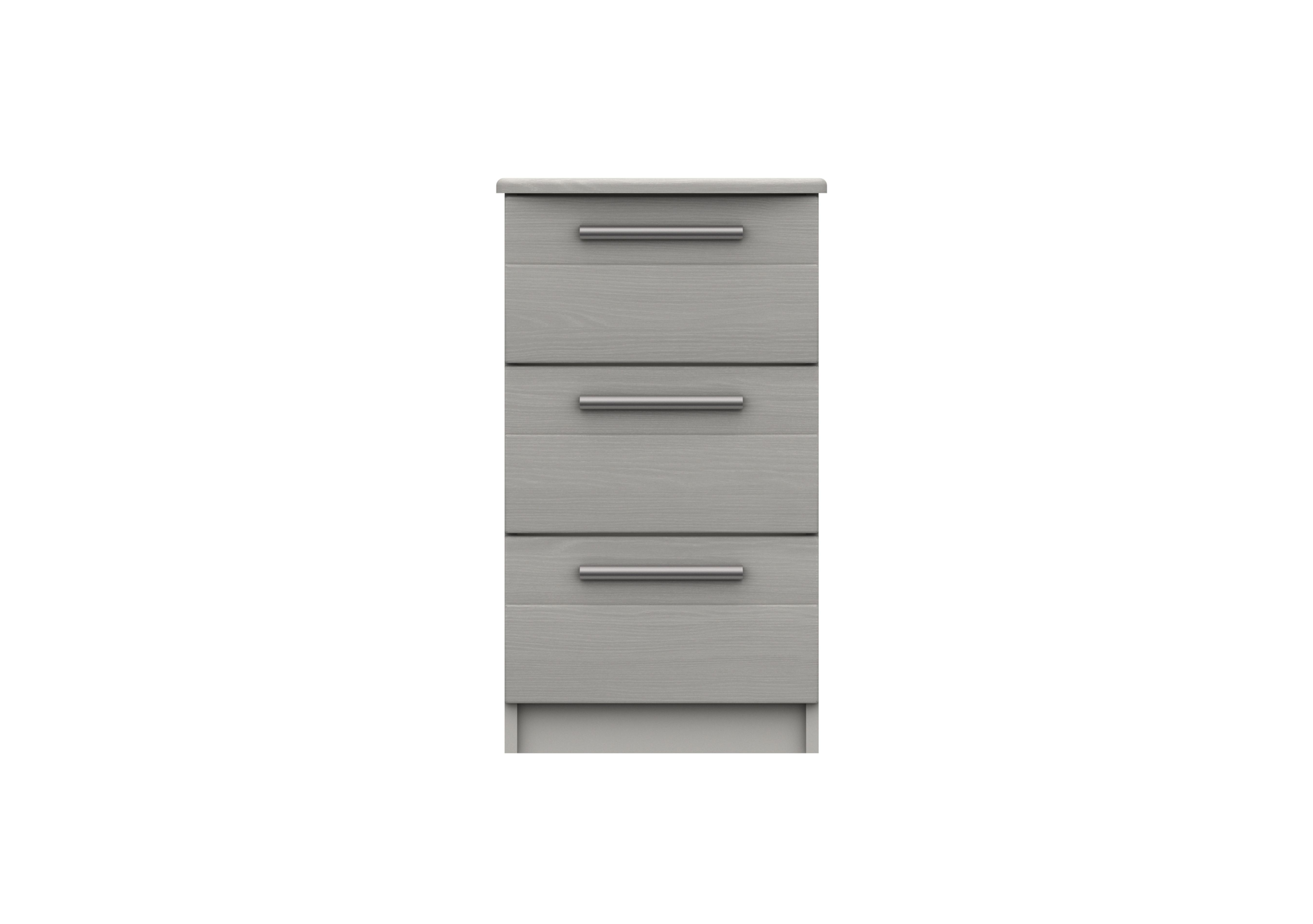 Victoria 3 Drawer Bedside Cabinet in Light Grey on Furniture Village