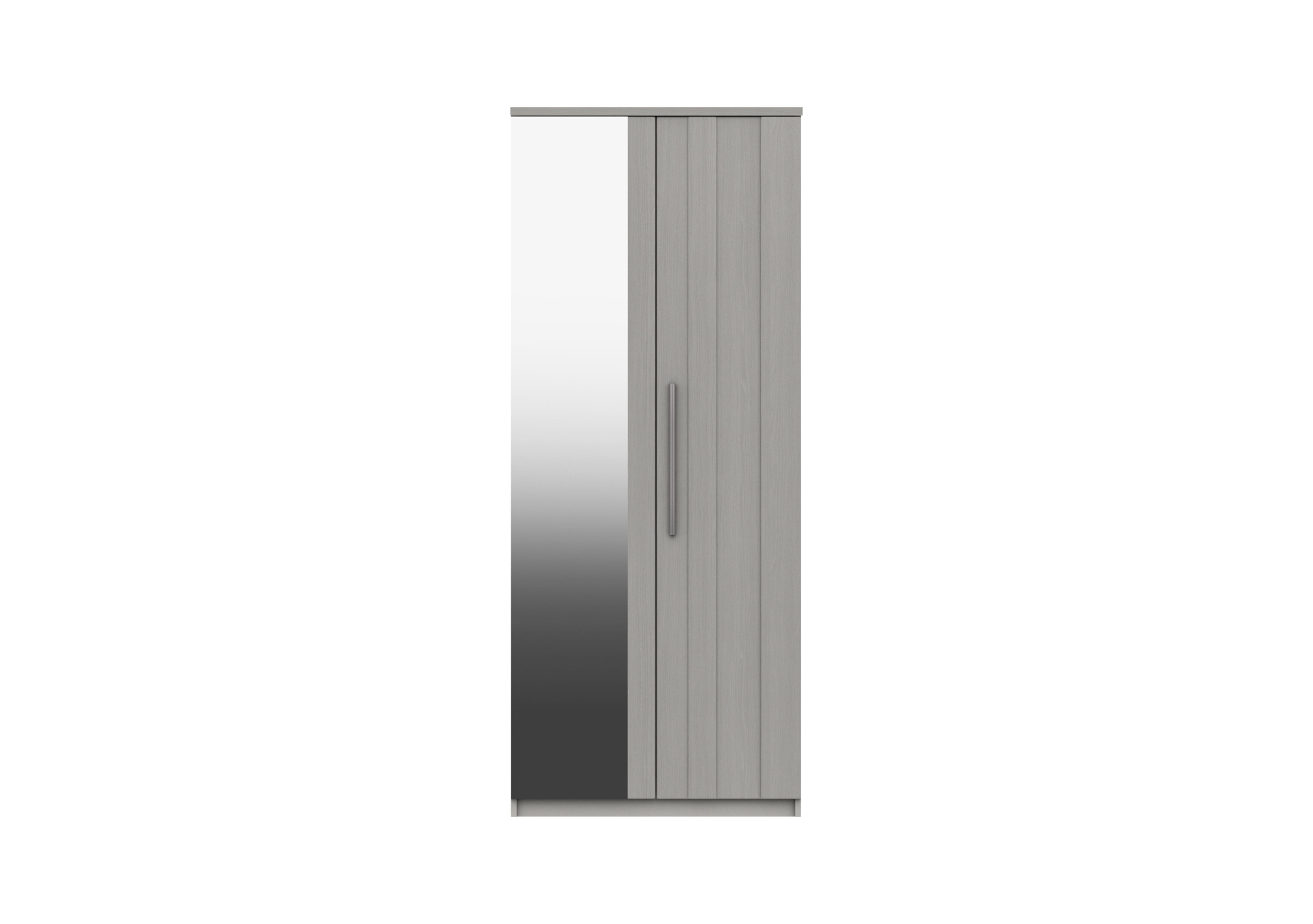 Victoria 2 Door Wardrobe with Mirror in Light Grey on Furniture Village
