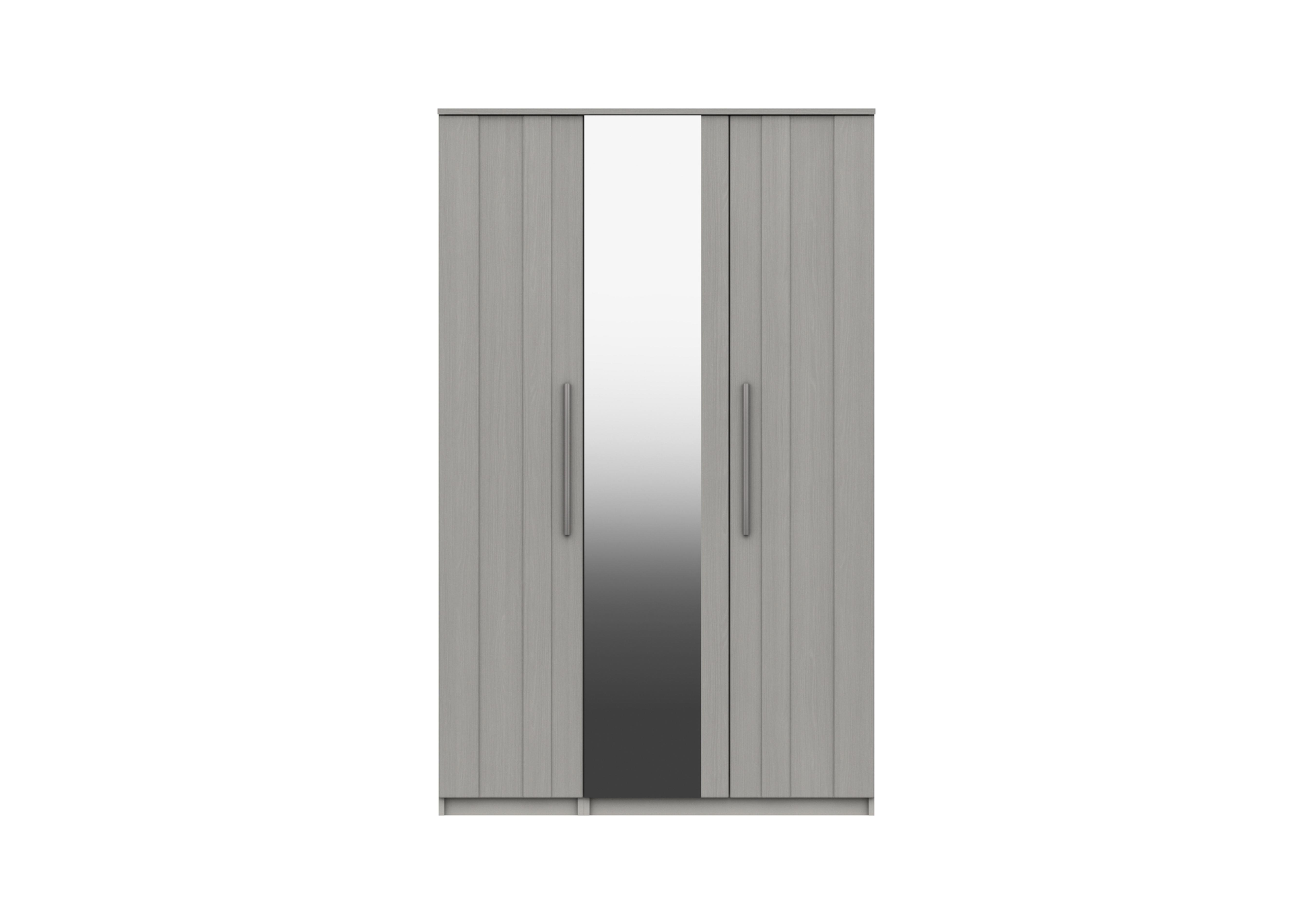 Victoria 3 Door Wardrobe with Mirror in Light Grey on Furniture Village