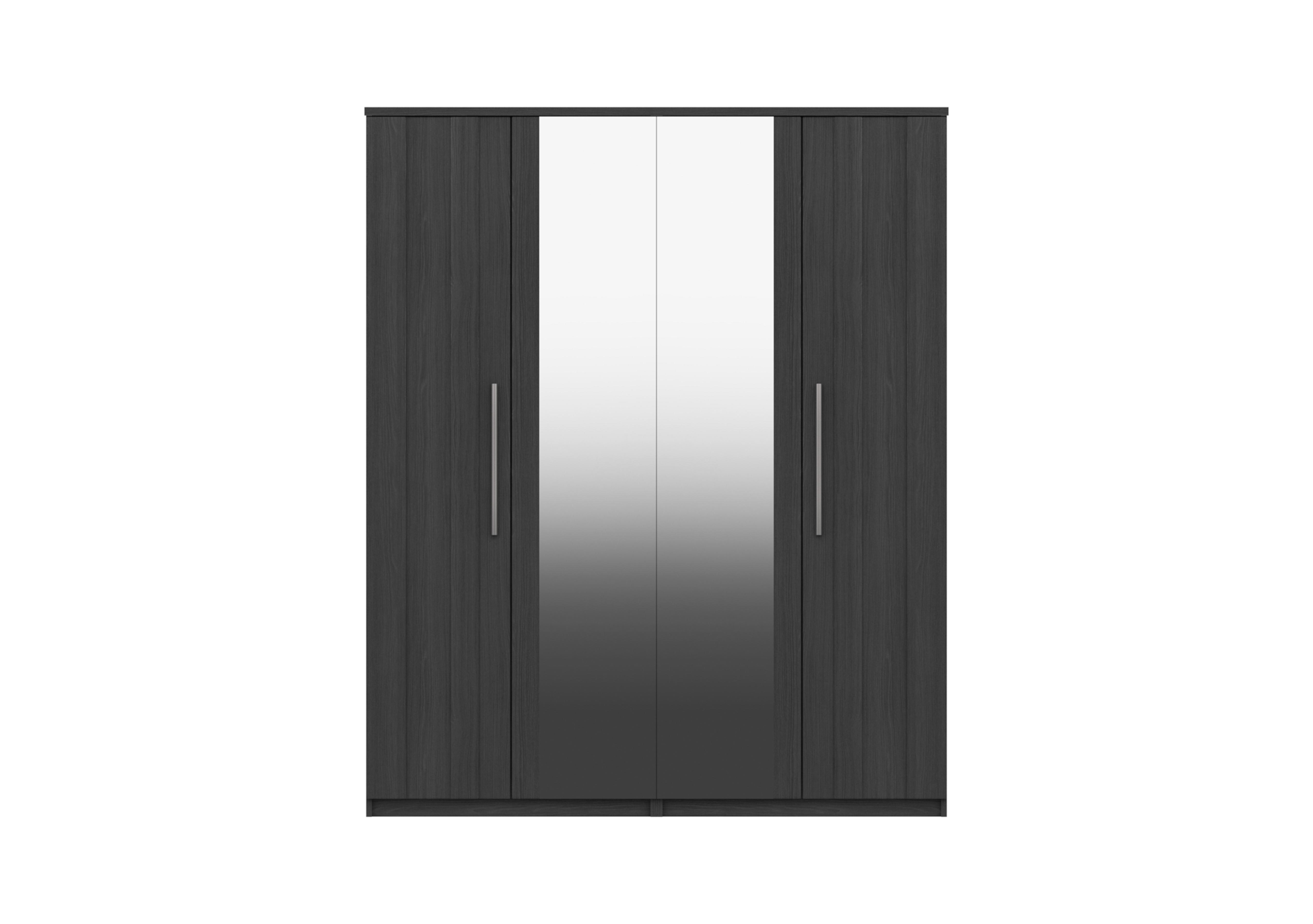 Victoria 4 Door Wardrobe with 2 Mirrors in Graphite on Furniture Village