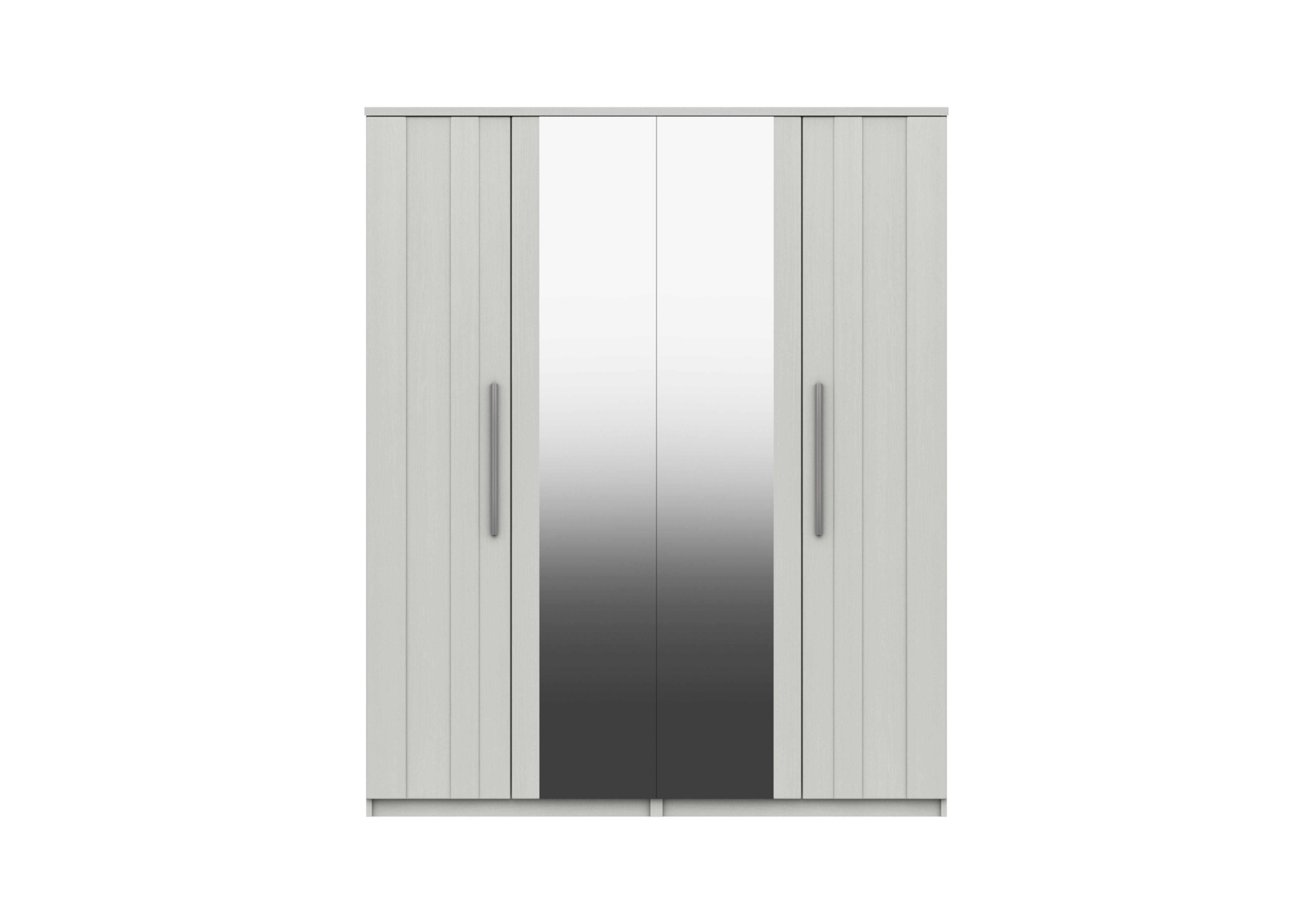 Victoria 4 Door Wardrobe with 2 Mirrors in White on Furniture Village