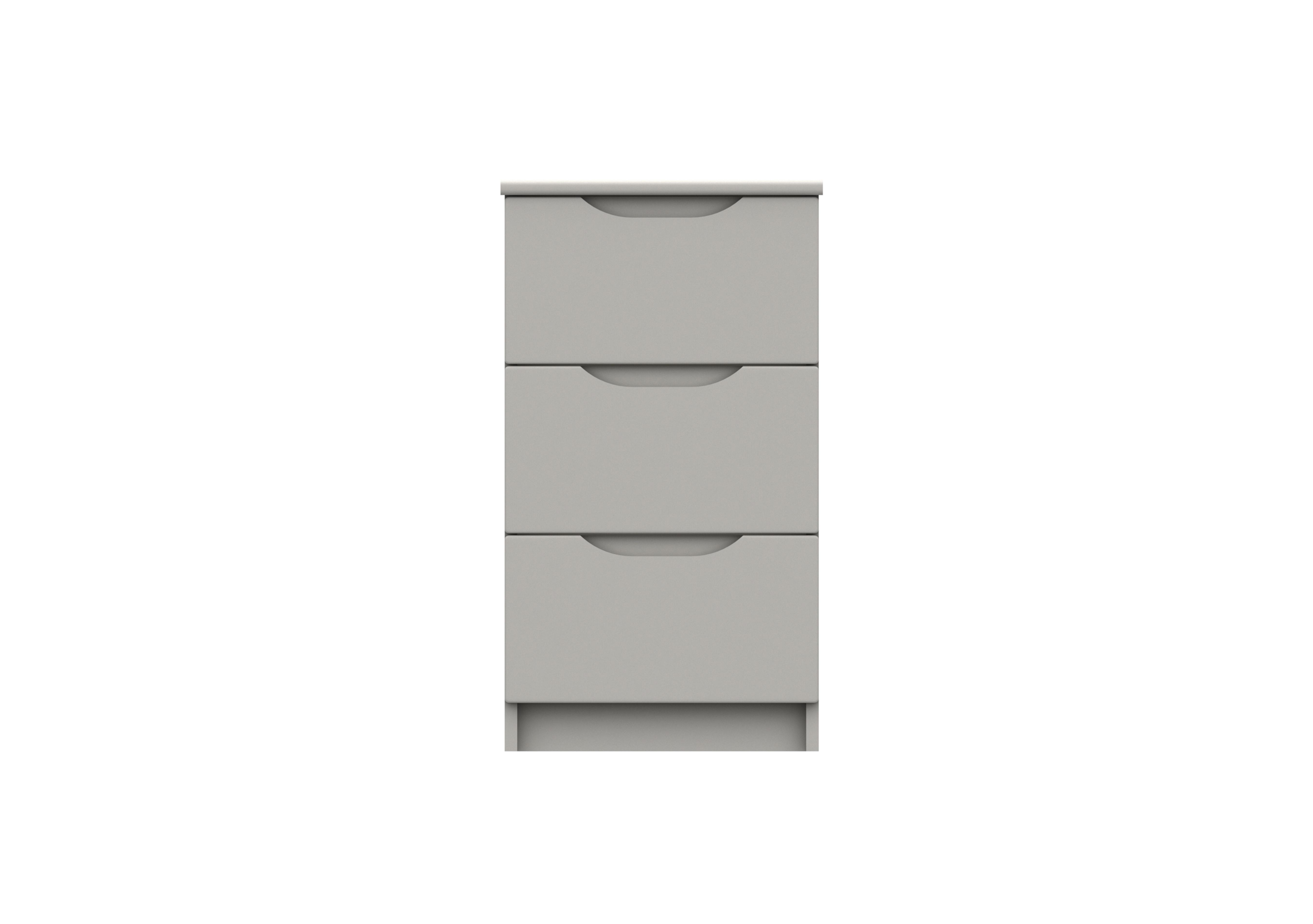 St Pancras 3 Drawer Bedside Cabinet in Light Grey Gloss on Furniture Village