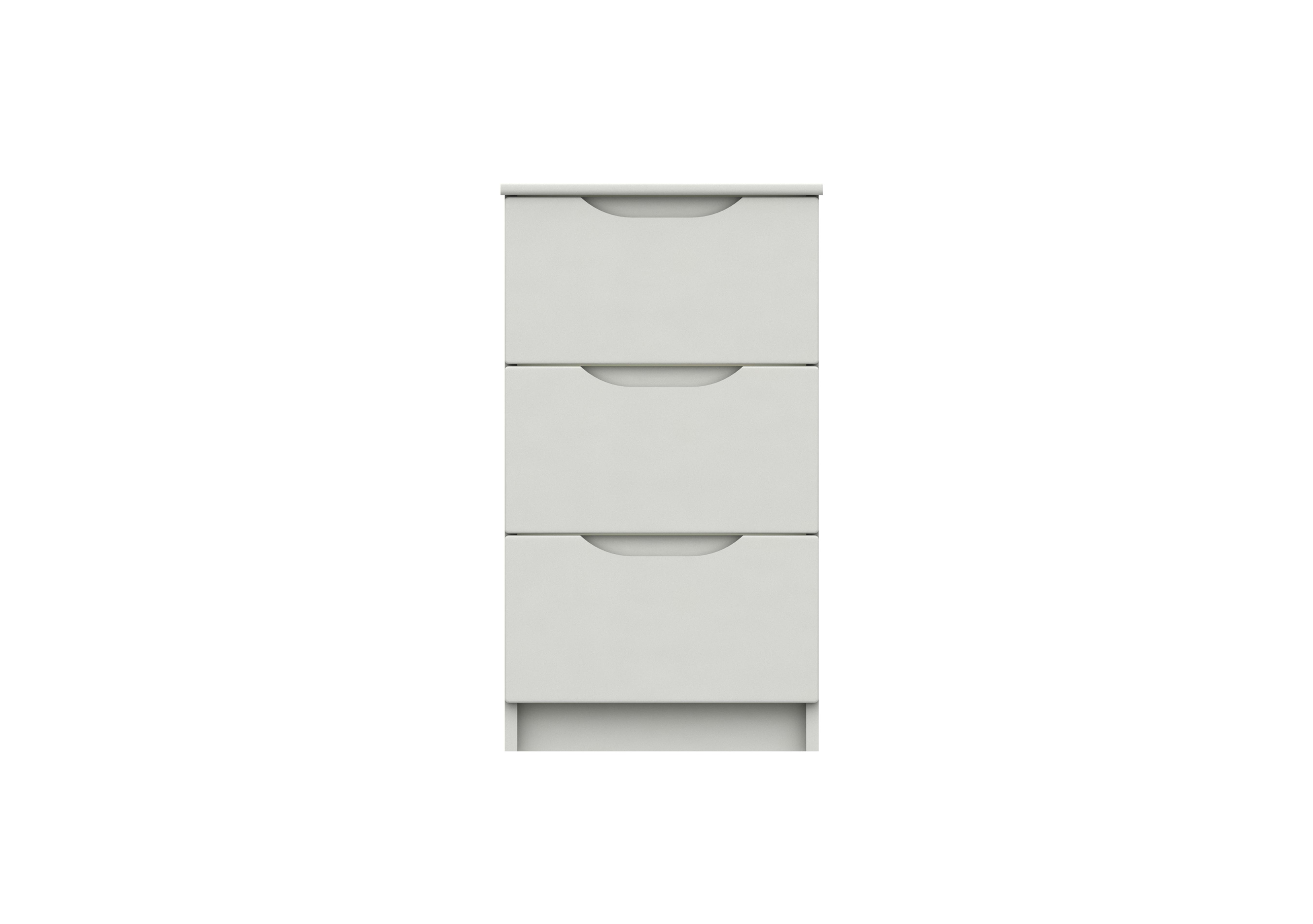 St Pancras 3 Drawer Bedside Cabinet in White Gloss on Furniture Village