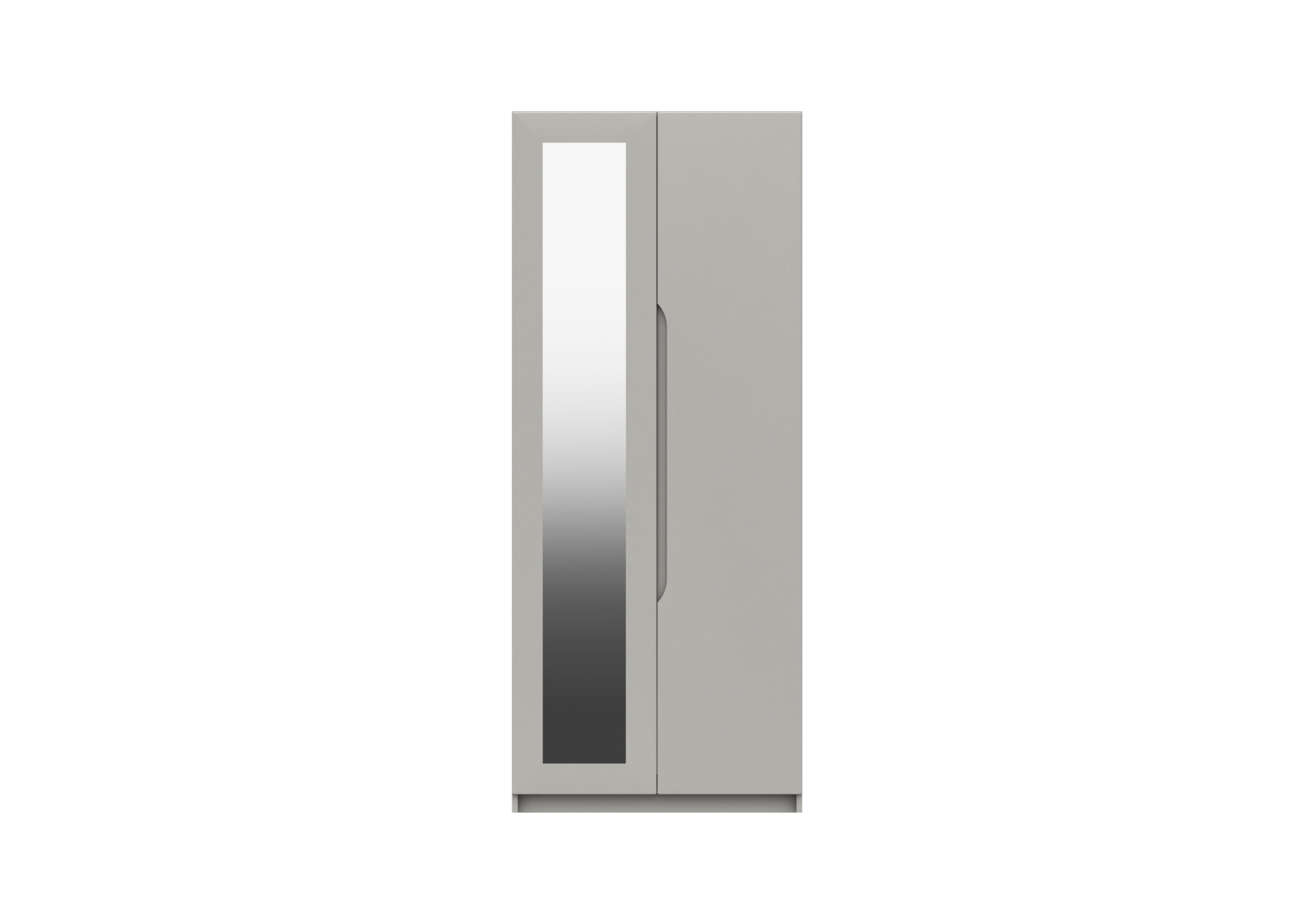 St Pancras 2 Door Wardrobe with Mirror in Light Grey Gloss on Furniture Village