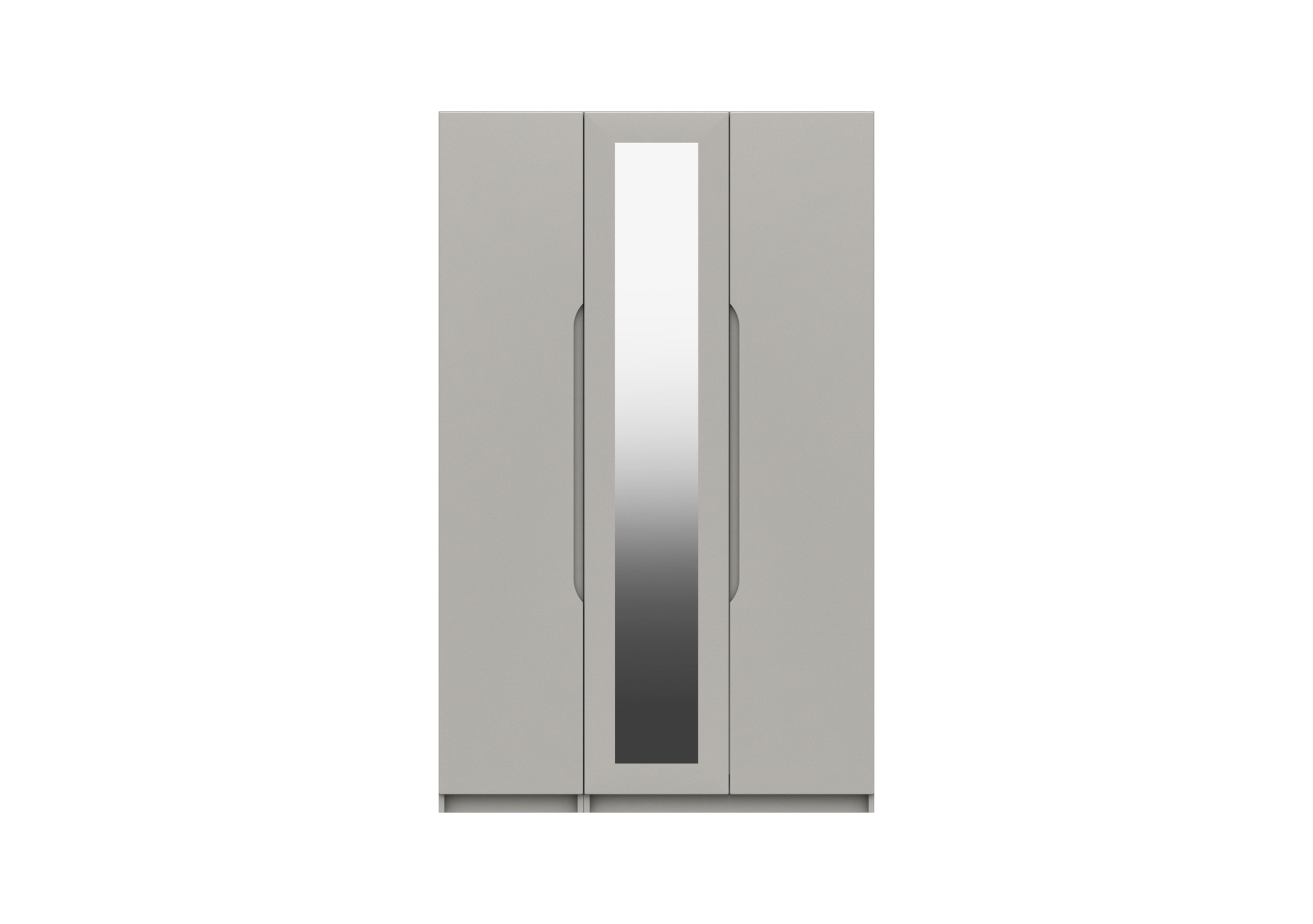 St Pancras 3 Door Wardrobe with Mirror in Light Grey Gloss on Furniture Village