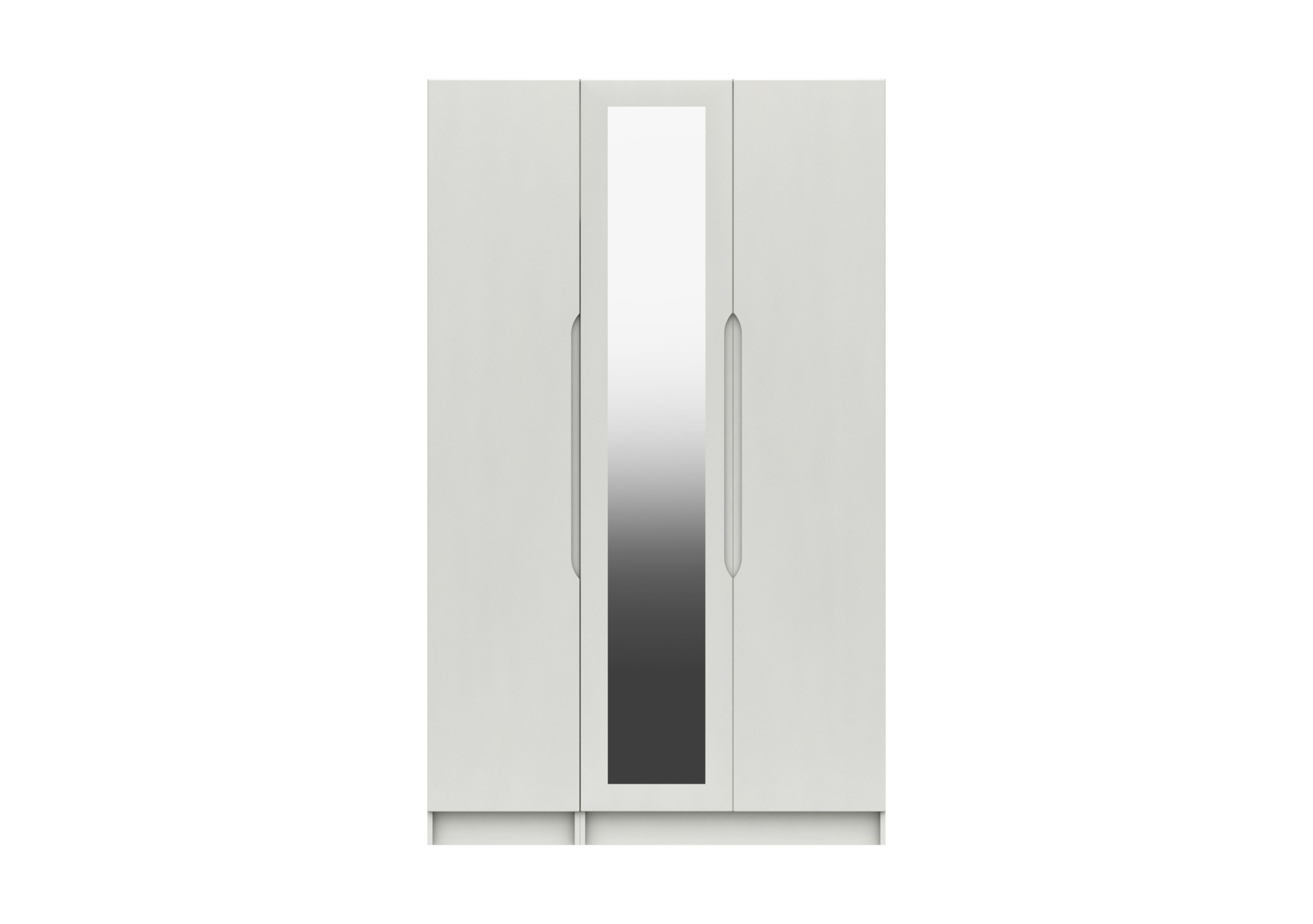 St Pancras 3 Door Tall Wardrobe with Mirror in White Gloss on Furniture Village