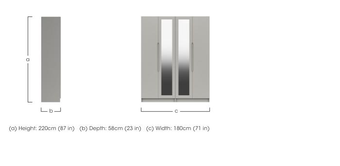 St Pancras 4 Door Tall Wardrobe with 2 Mirrors in  on Furniture Village