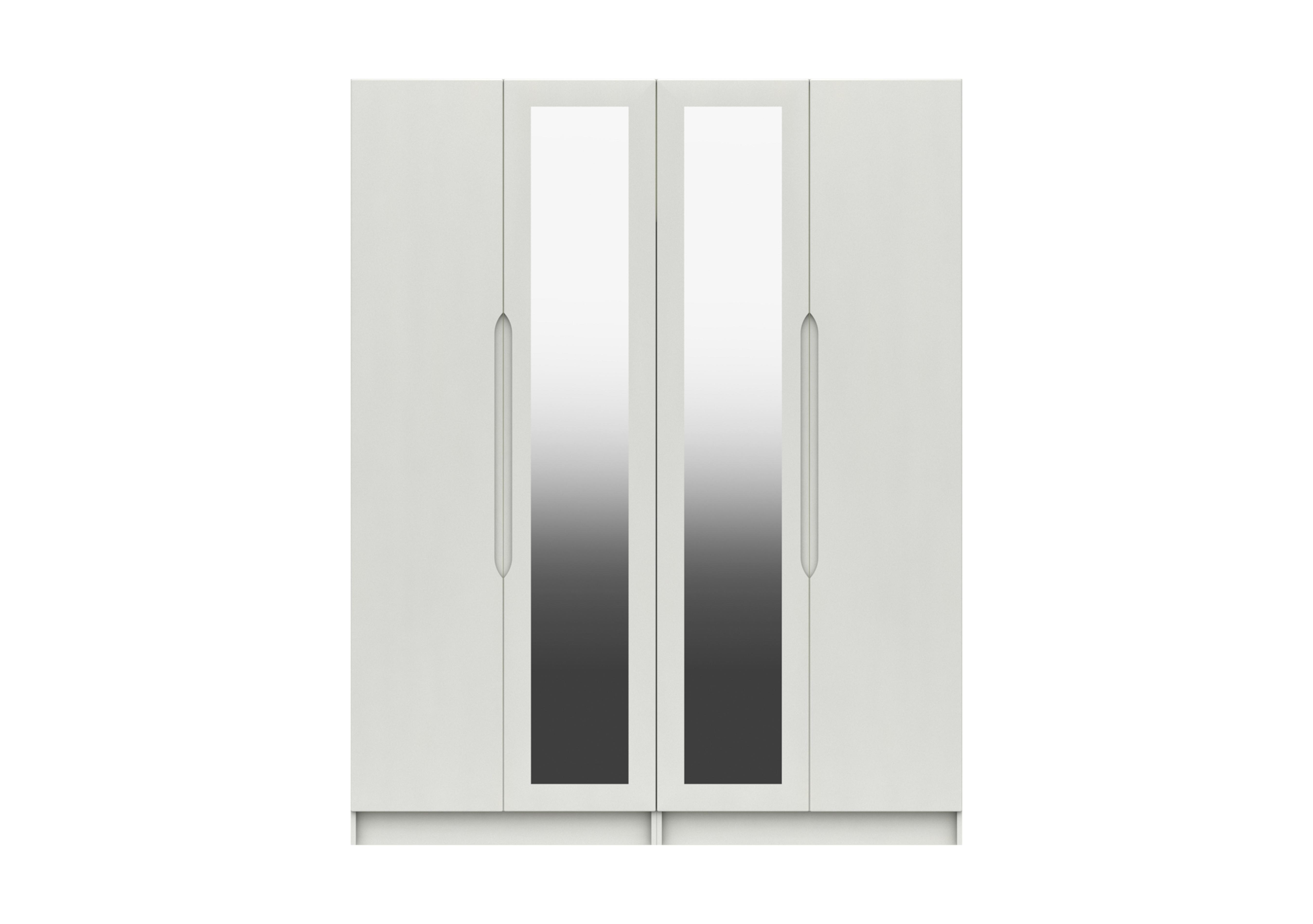 St Pancras 4 Door Tall Wardrobe with 2 Mirrors in White Gloss on Furniture Village