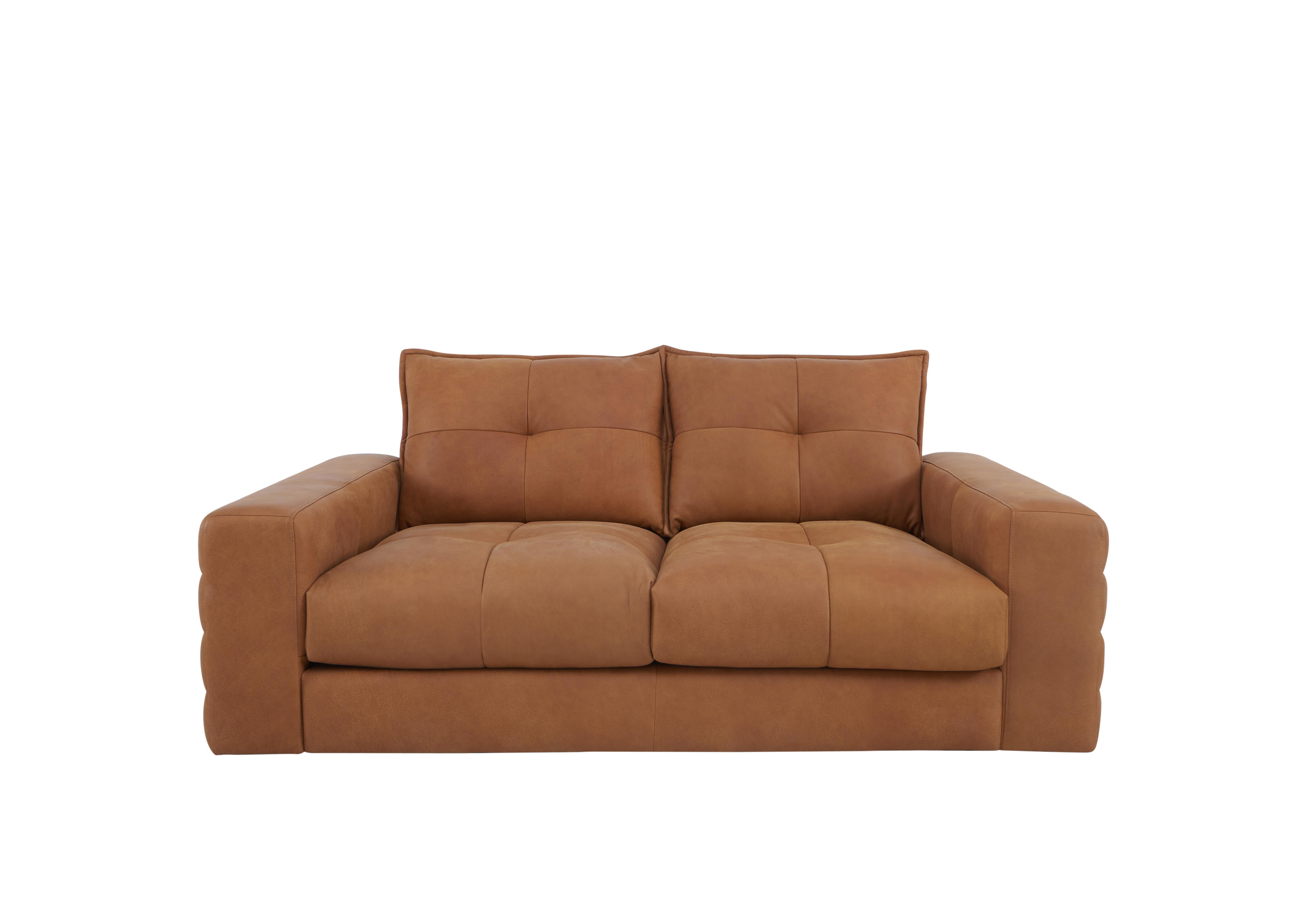 Boutique Brando 2 Seater Leather Sofa in Stone Washed Tan on Furniture Village