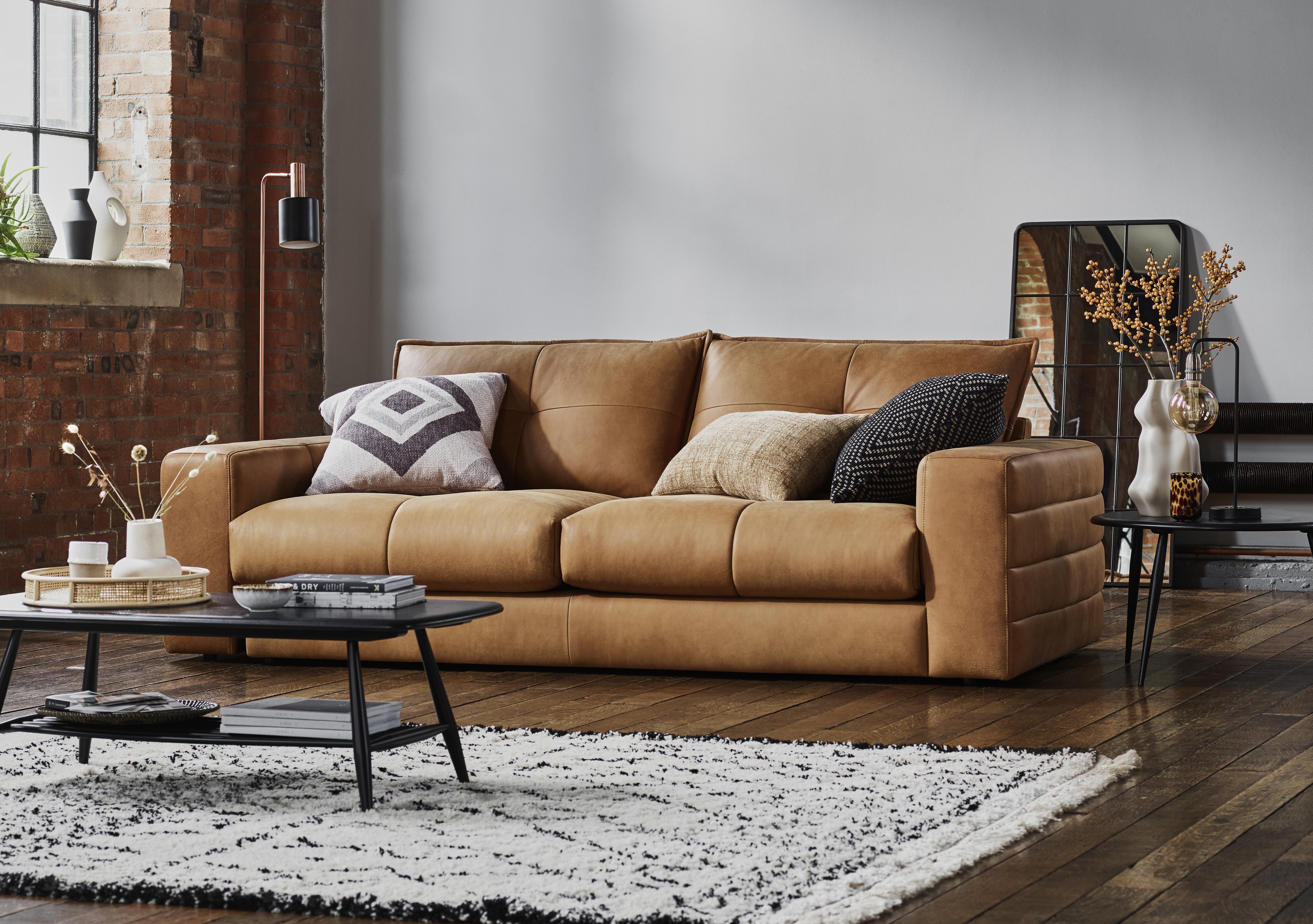 Boutique Brando 3 Seater Leather Sofa in  on Furniture Village