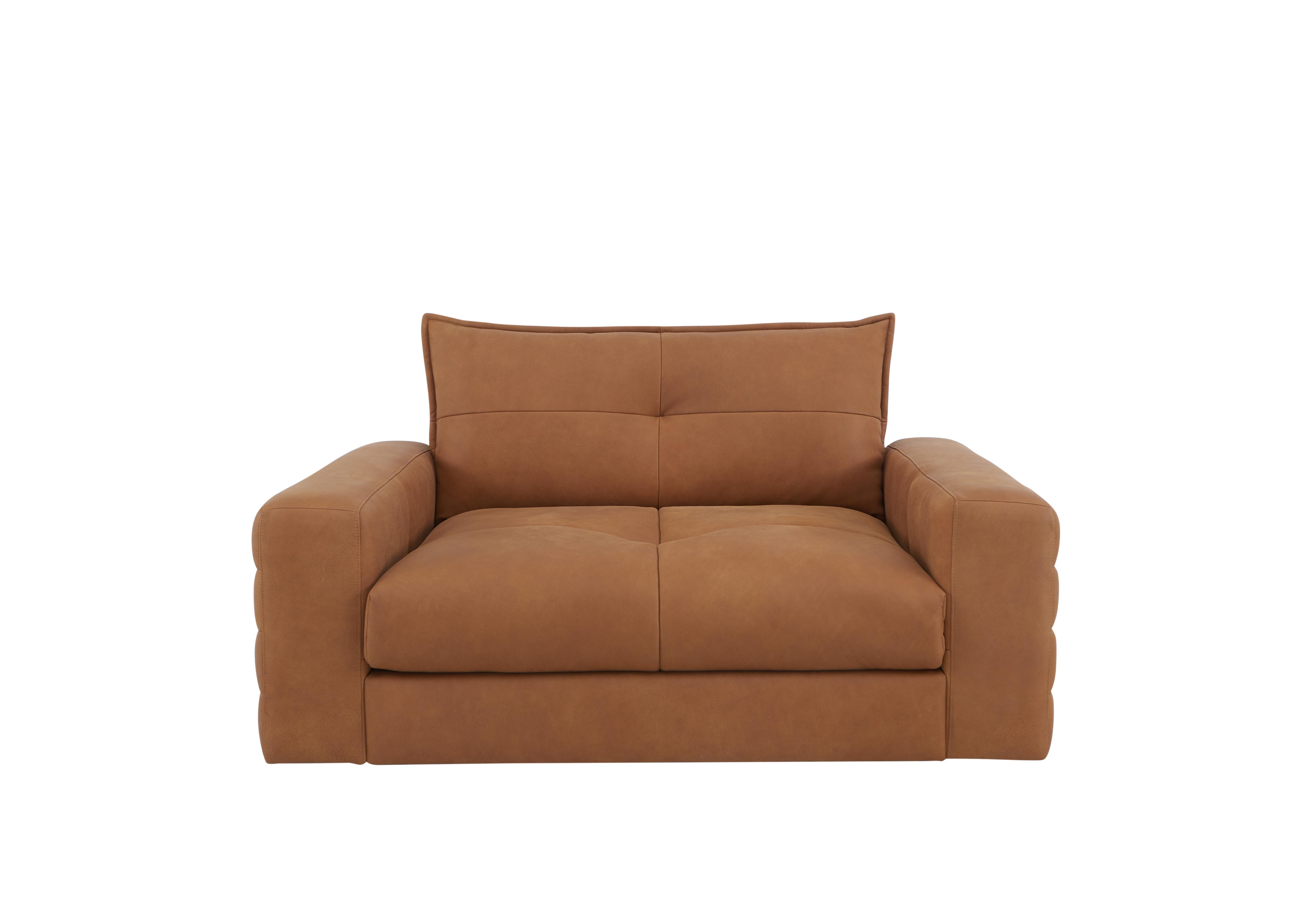 Boutique Brando Leather Snuggler in Stone Washed Tan on Furniture Village