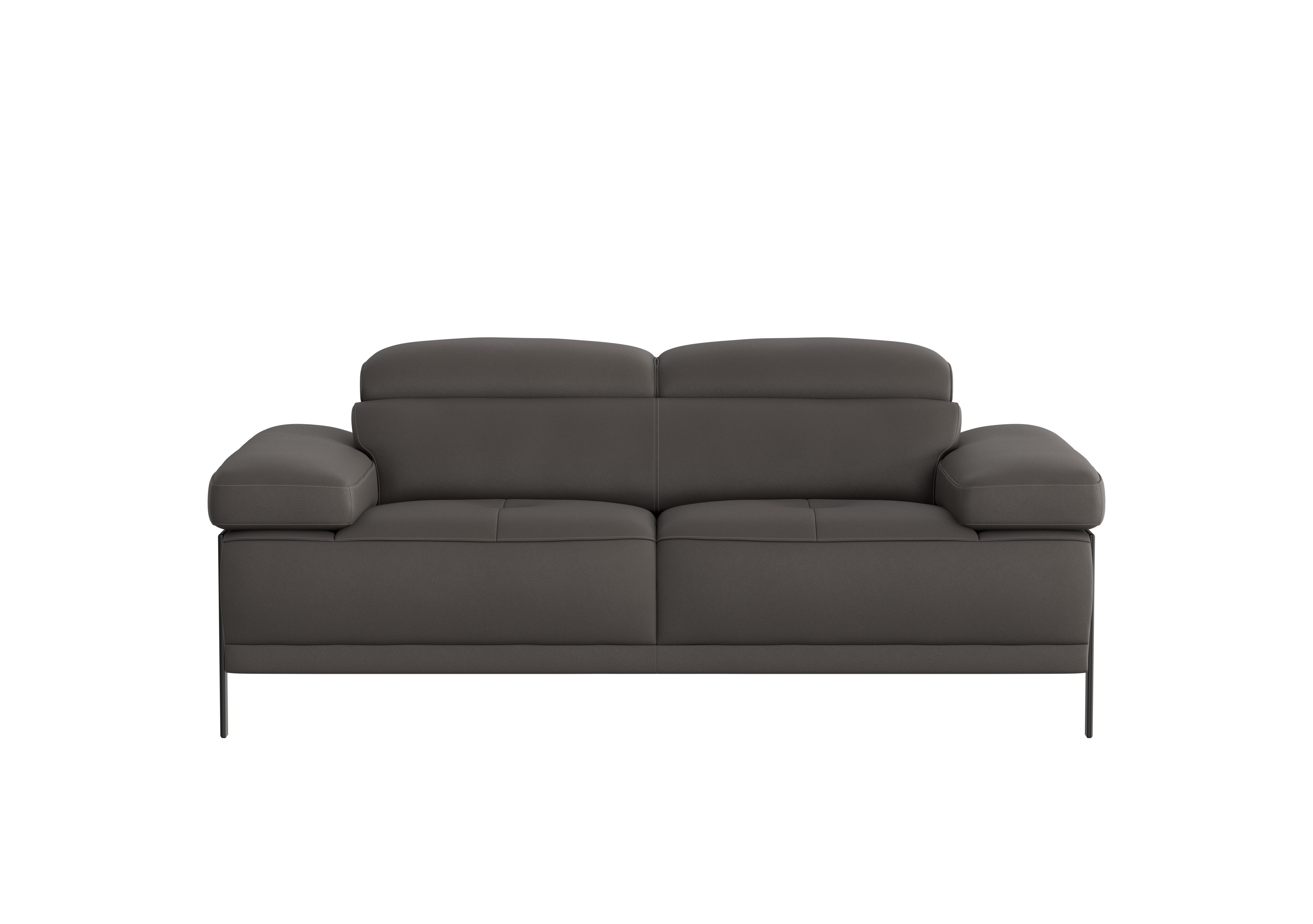 Theron 2 Seater Leather Sofa in Torello Grigio Scuro 327 Ti Ft on Furniture Village