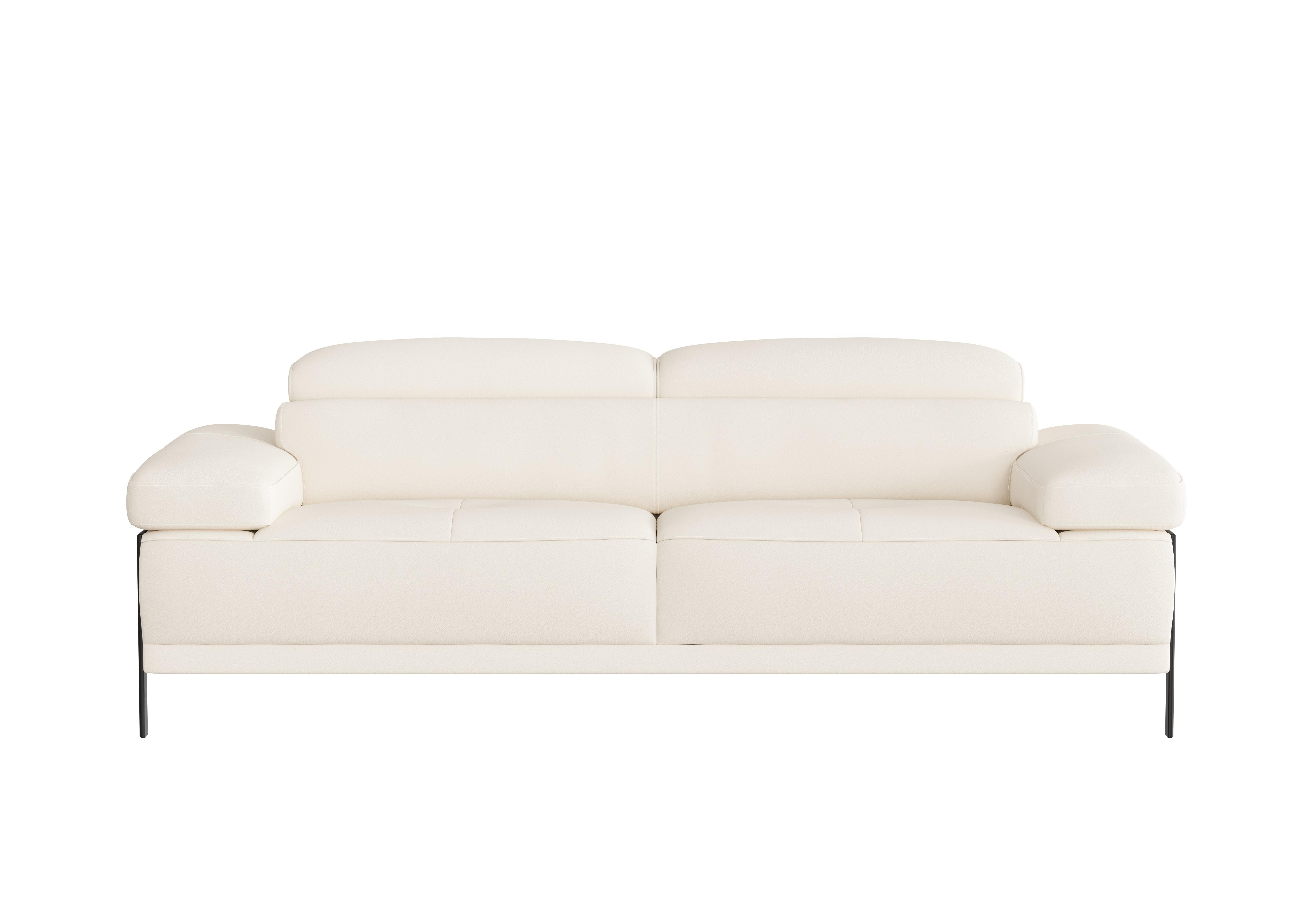 Theron 3 Seater Leather Sofa in Torello Bianco 93 Ti Ft on Furniture Village
