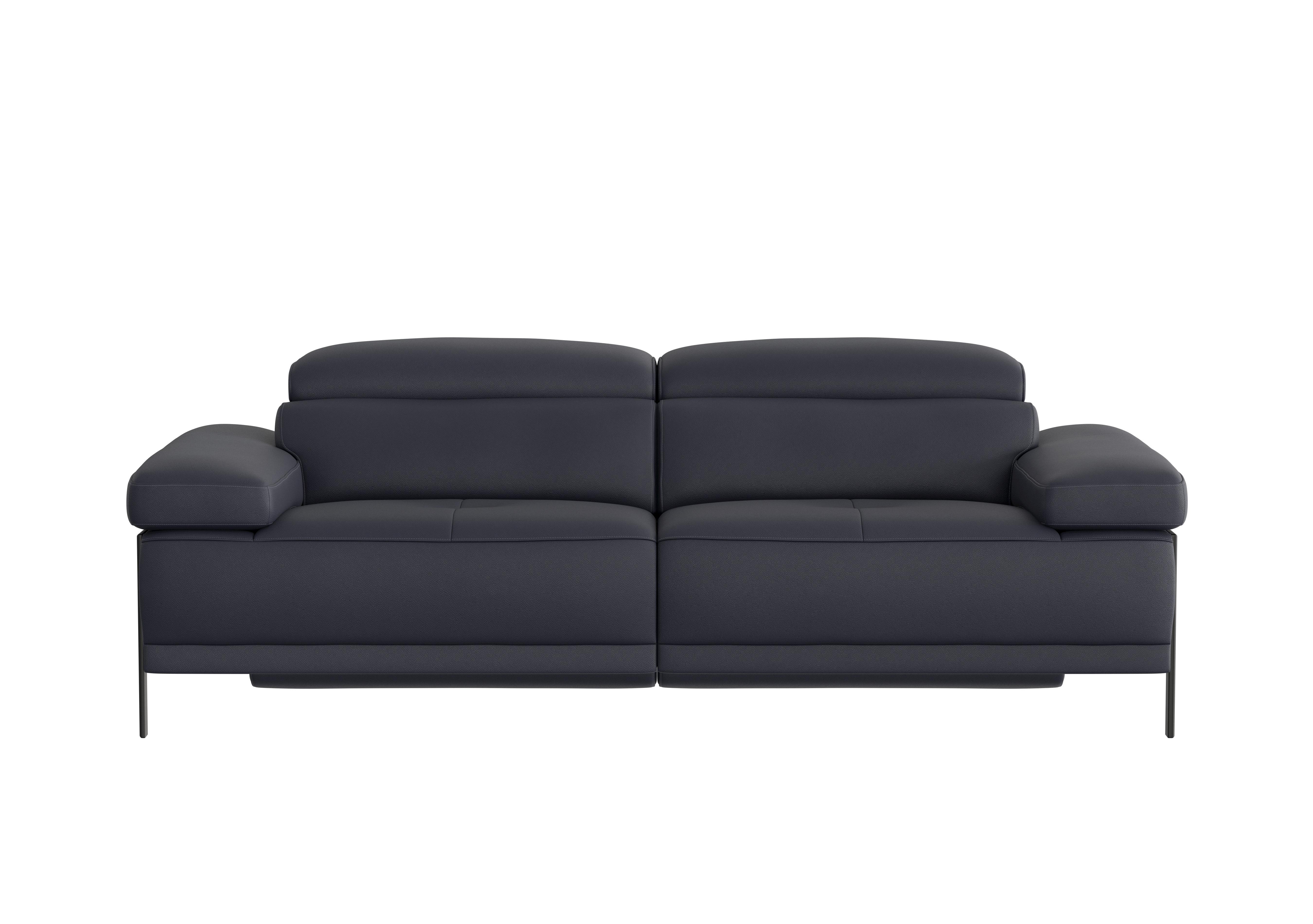 Theron 3 Seater Leather Sofa in Torello Blu 81 Ti Ft on Furniture Village