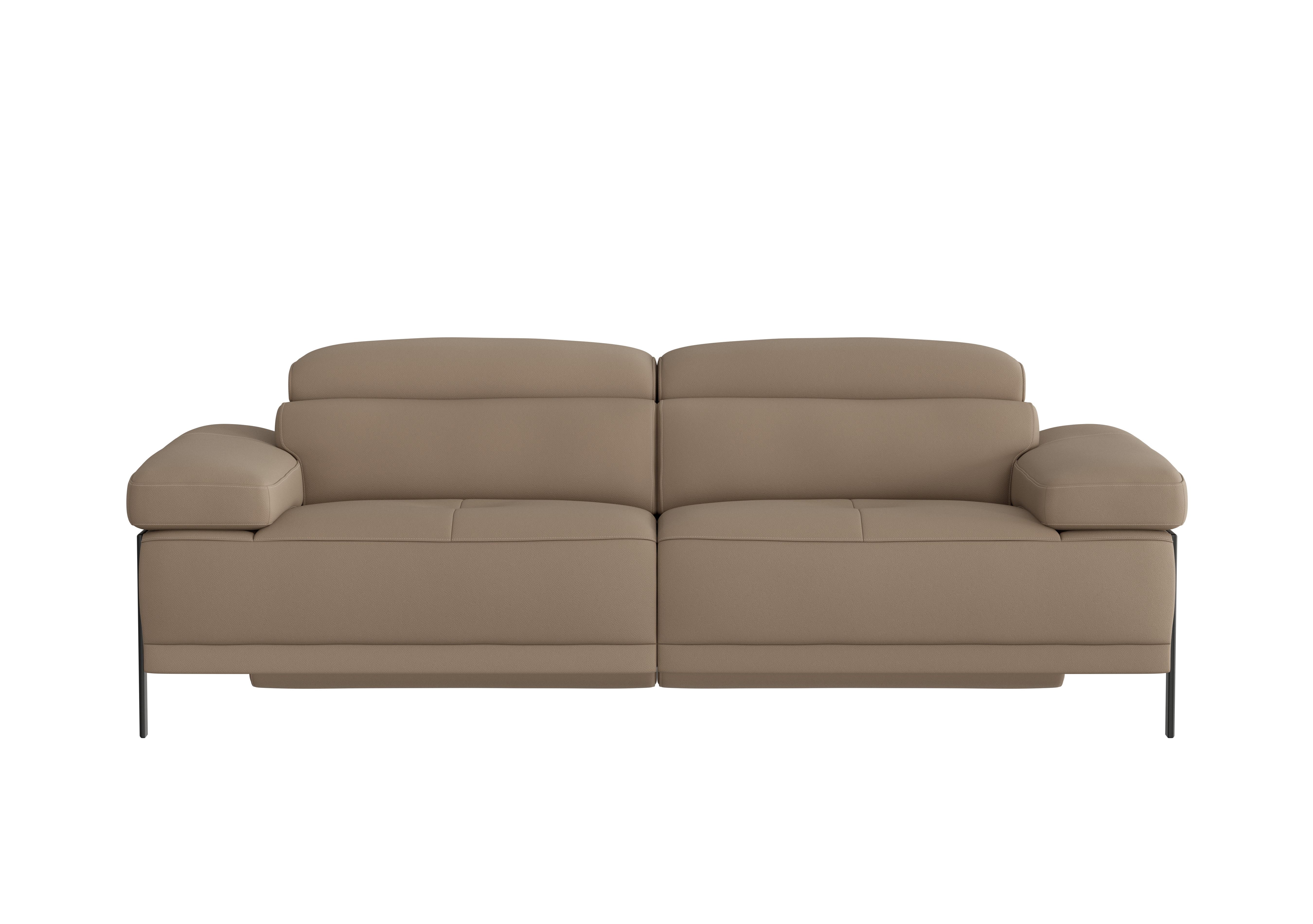 Theron 3 Seater Leather Sofa in Torello Taupe 312 Ti Ft on Furniture Village