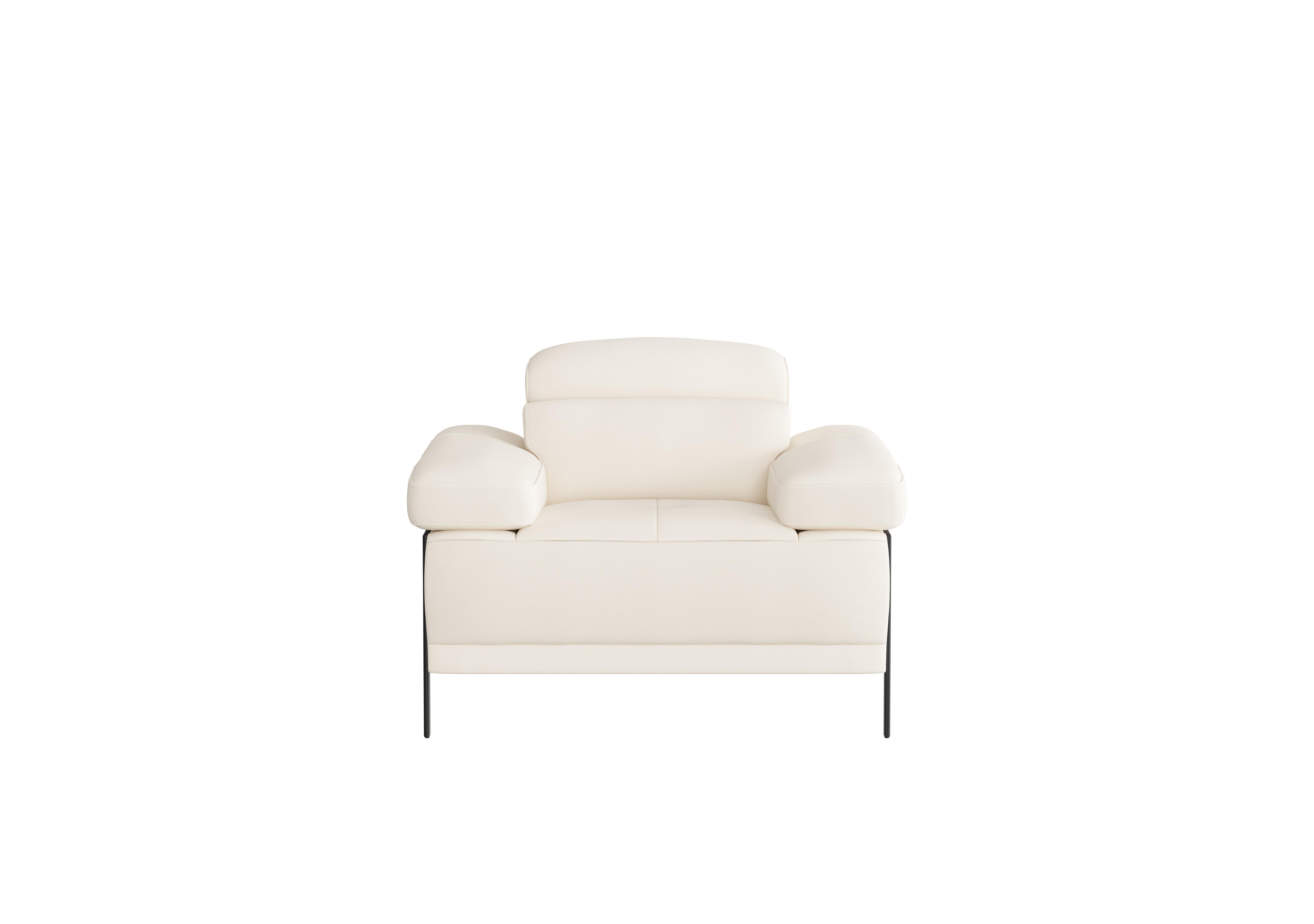 Theron Leather Armchair in Torello Bianco 93 Ti Ft on Furniture Village