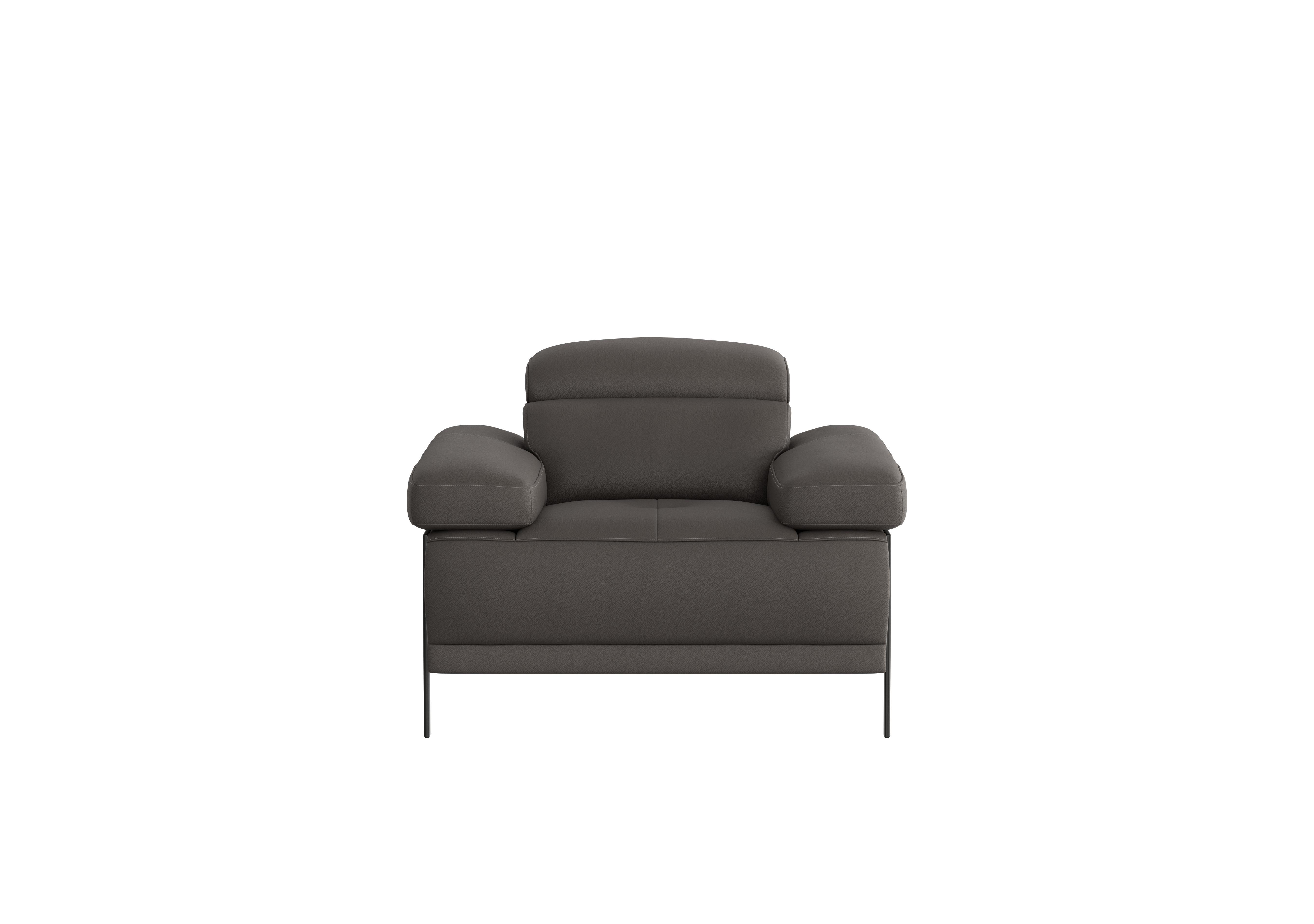 Theron Leather Armchair in Torello Grigio Scuro 327 Ti Ft on Furniture Village