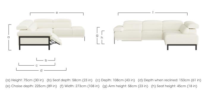 Theron Leather Chaise Sofa in  on Furniture Village