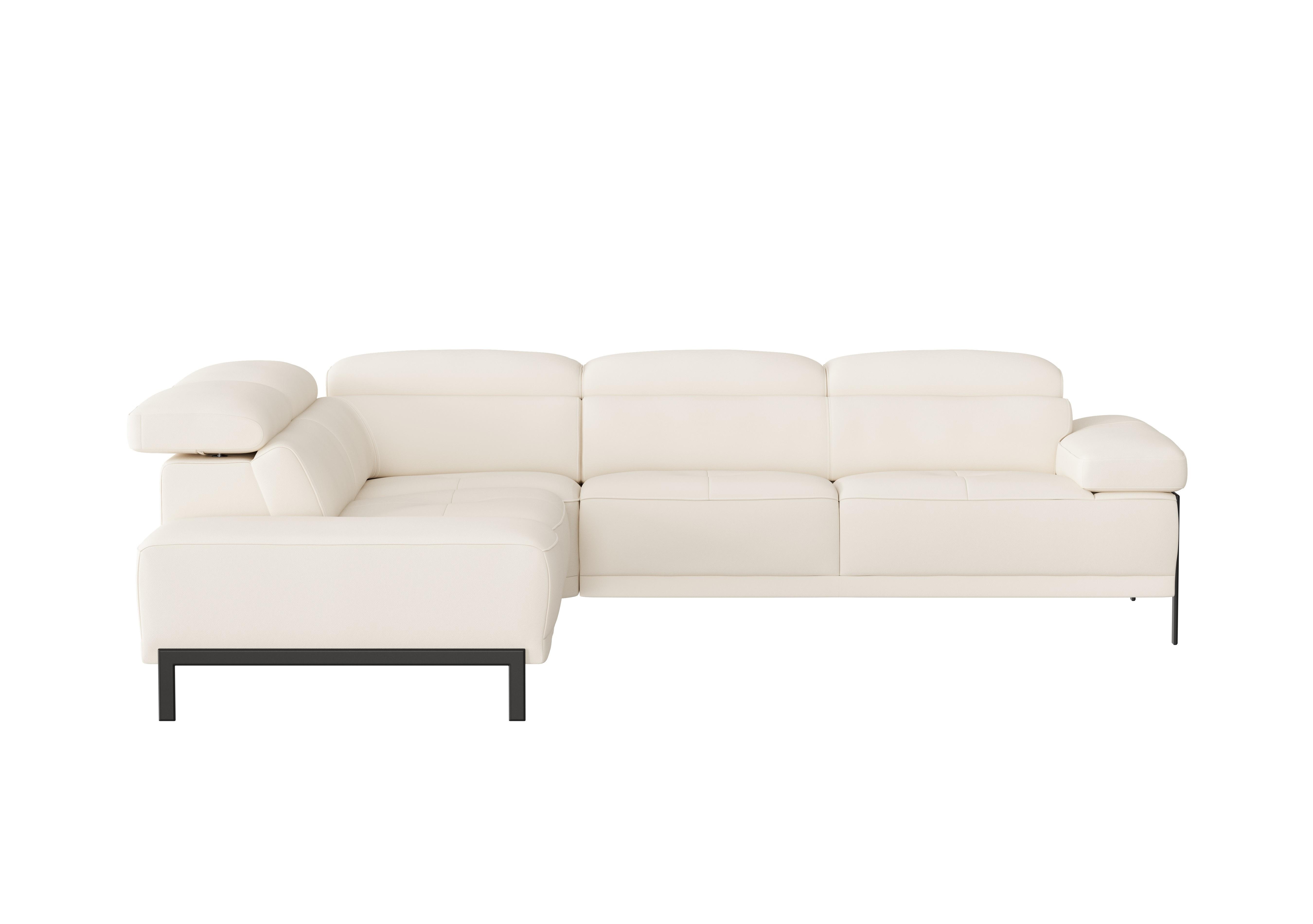 Theron Leather Chaise Sofa in Torello Bianco 93 Ti Ft on Furniture Village