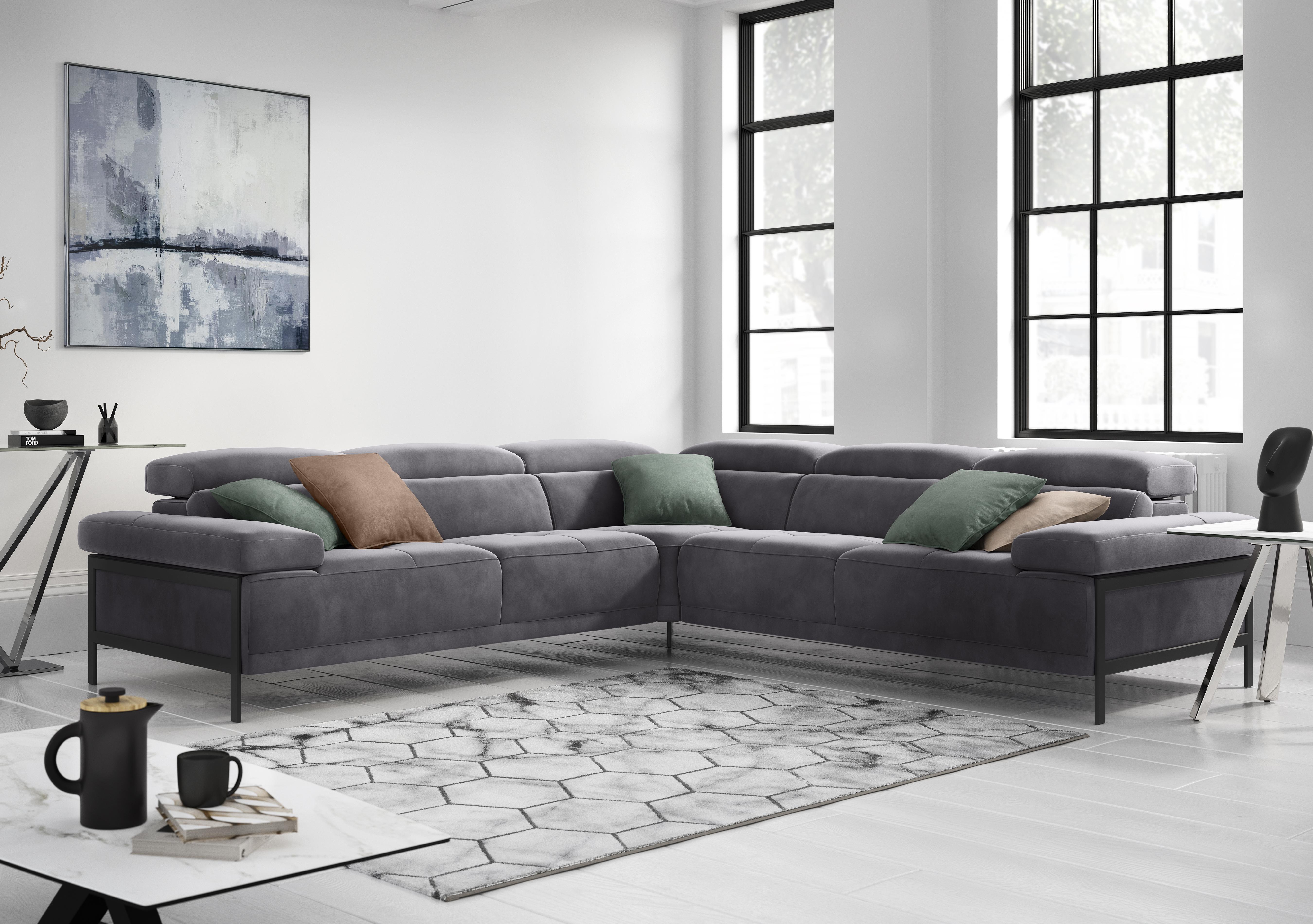 Theron Large Fabric Corner Sofa in  on Furniture Village
