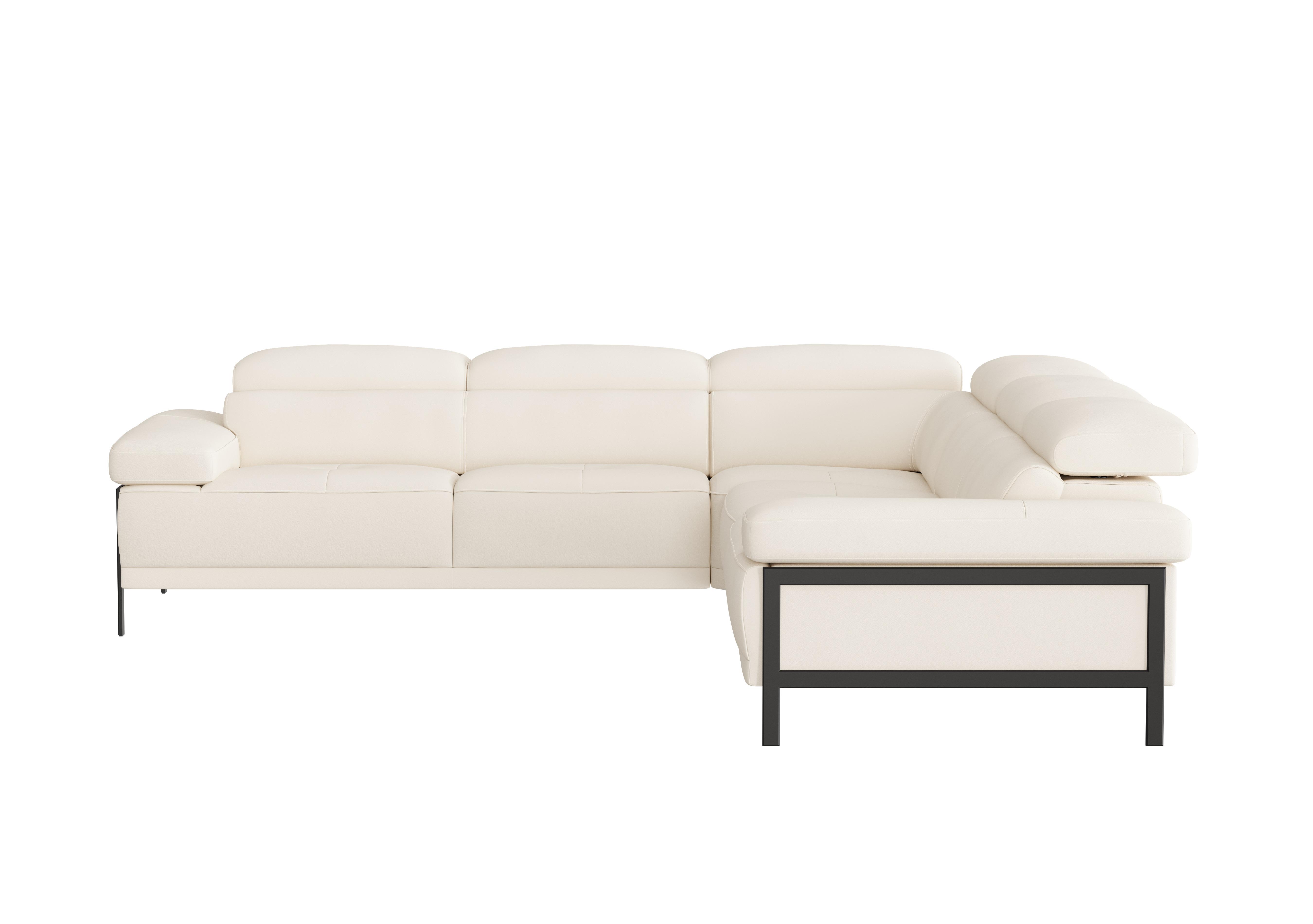 Theron Large Leather Corner Sofa in Torello Bianco 93 Ti Ft on Furniture Village