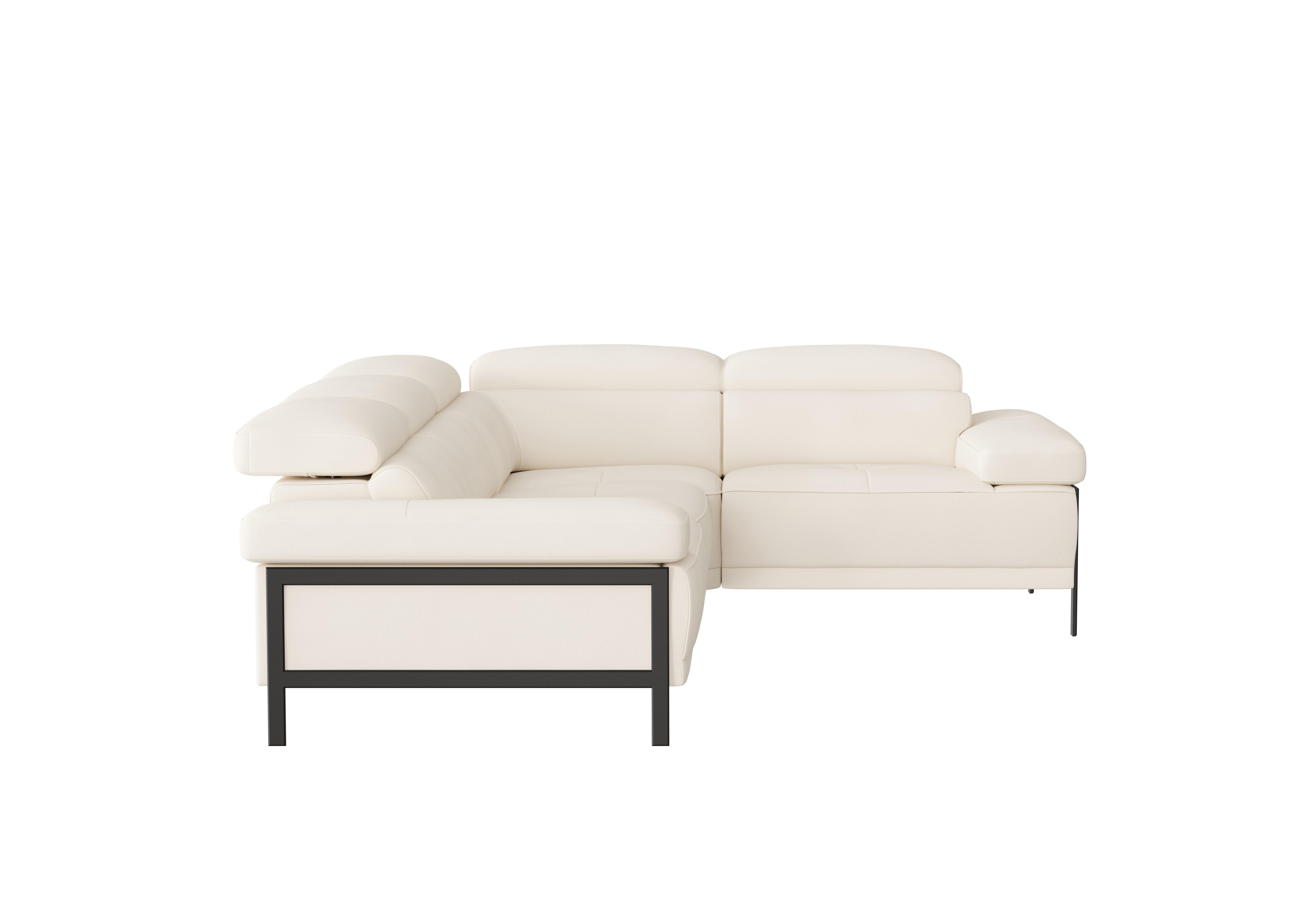 Theron Leather Corner Sofa in Torello Bianco 93 Ti Ft on Furniture Village
