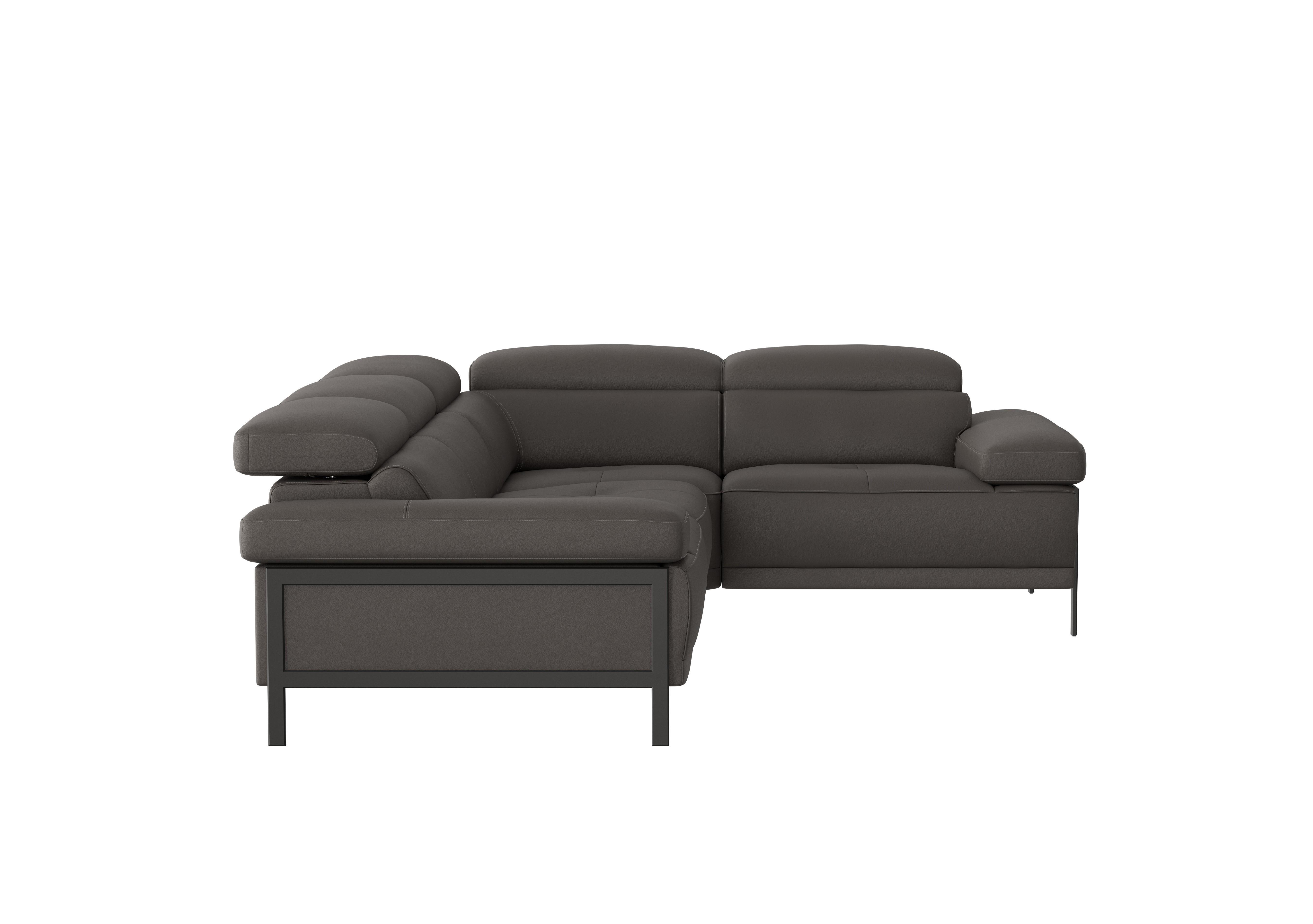Theron Leather Corner Sofa in Torello Grigio Scuro 327 Ti Ft on Furniture Village
