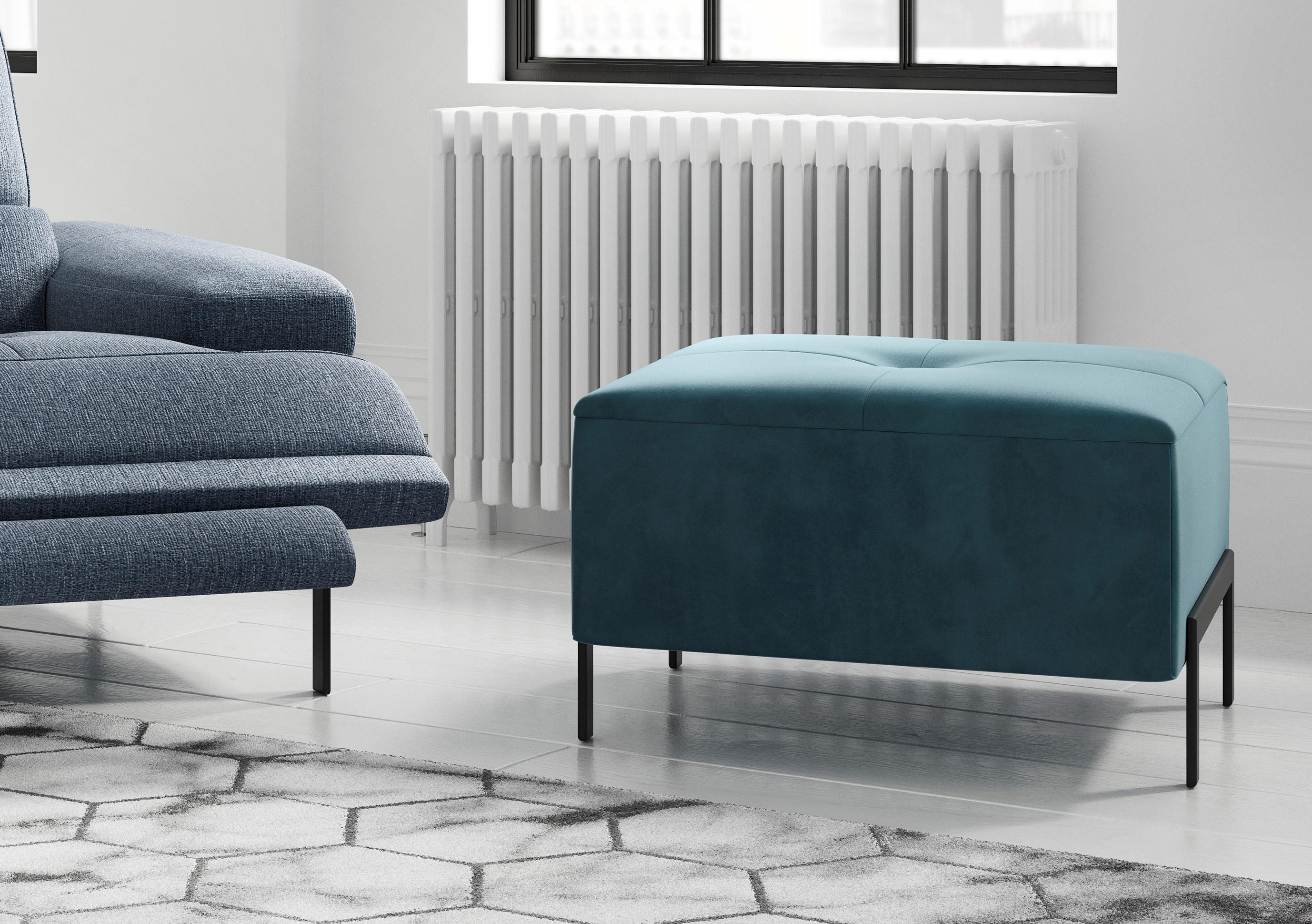 Theron Fabric Footstool in  on Furniture Village