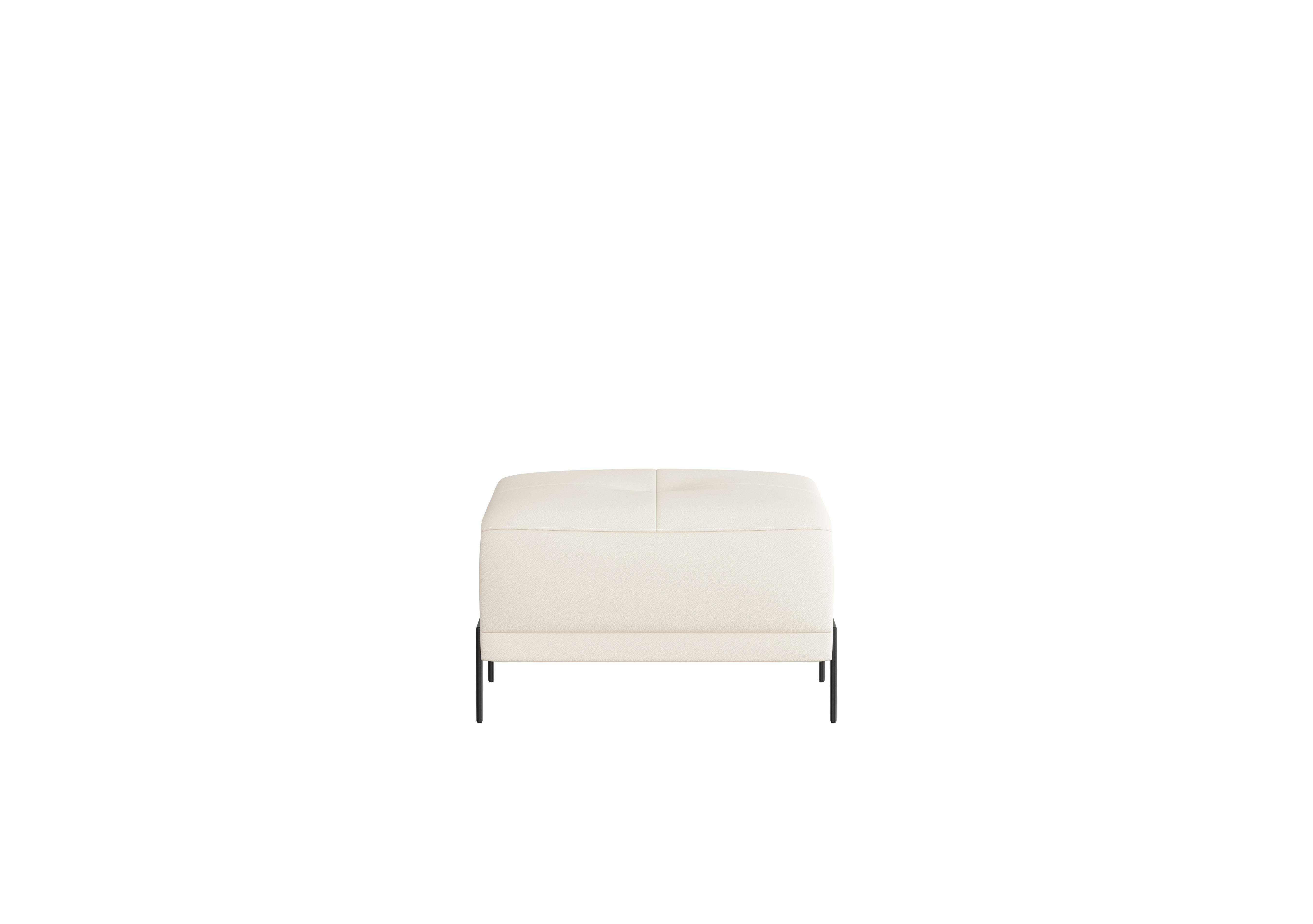 Theron Leather Footstool in Torello Bianco 93 Ti Ft on Furniture Village