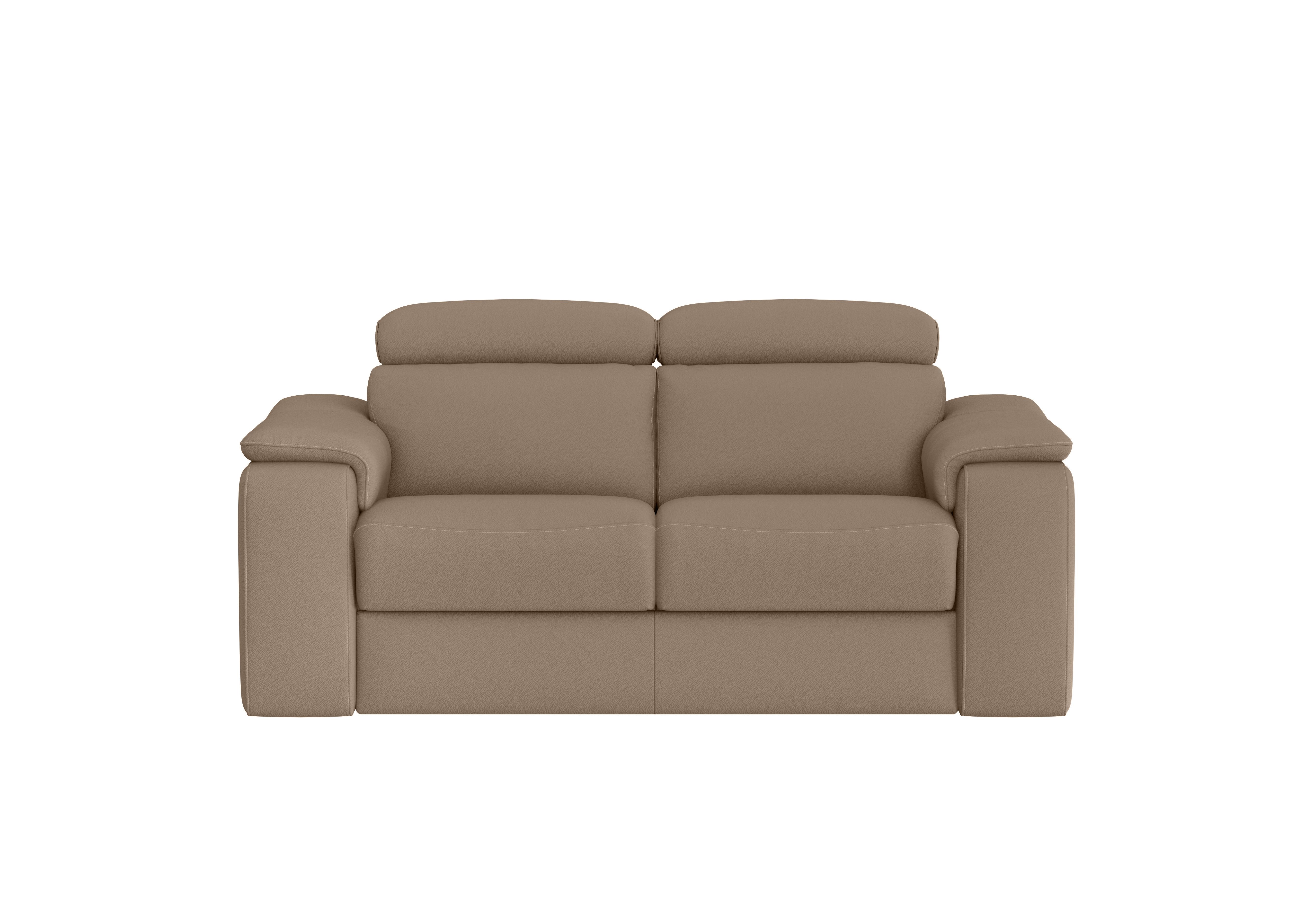 Davide 2 Seater Leather Sofa in 312 Torello Taupe on Furniture Village