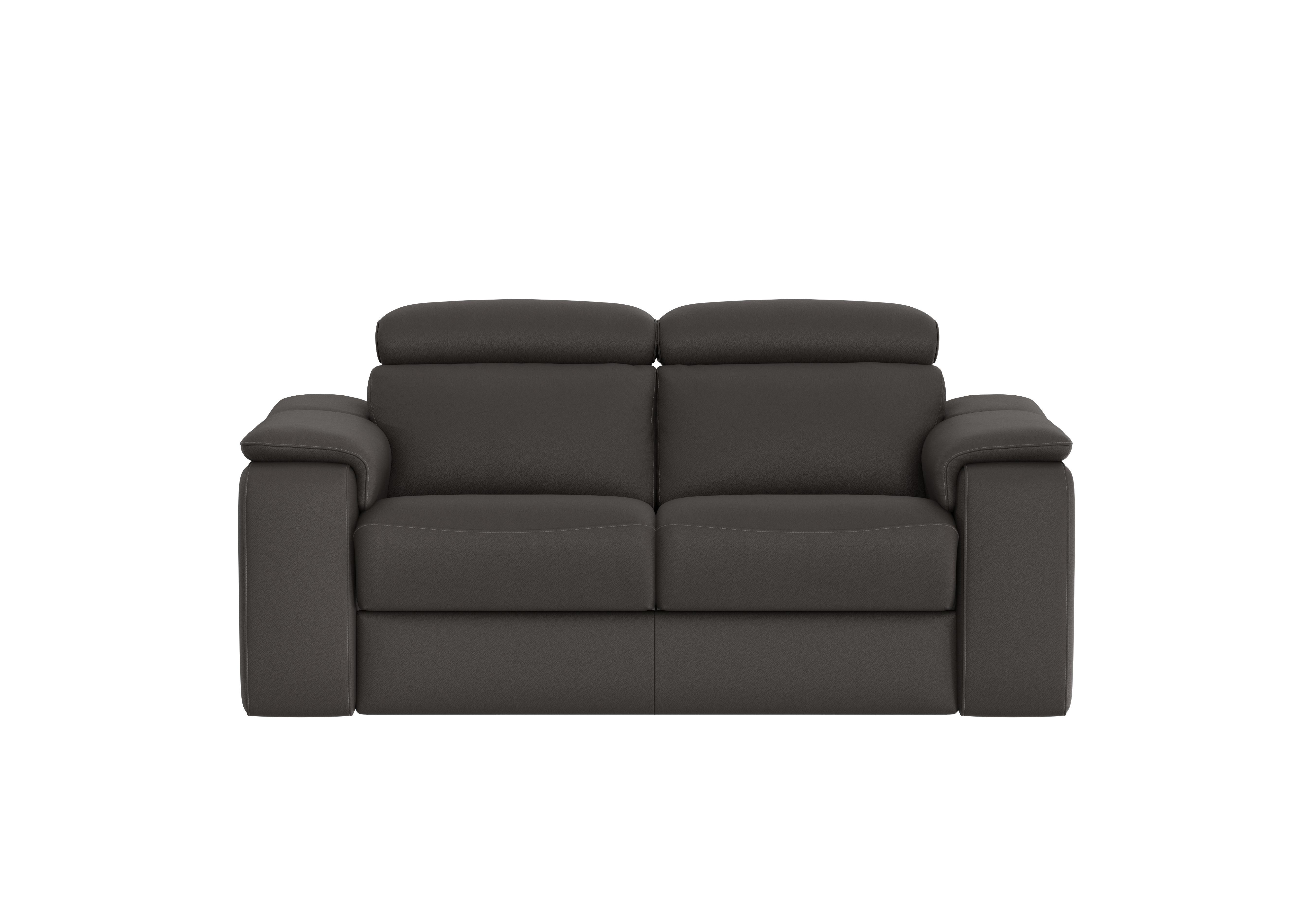 Davide 2 Seater Leather Sofa in 327 Torello Grigio Scuro on Furniture Village
