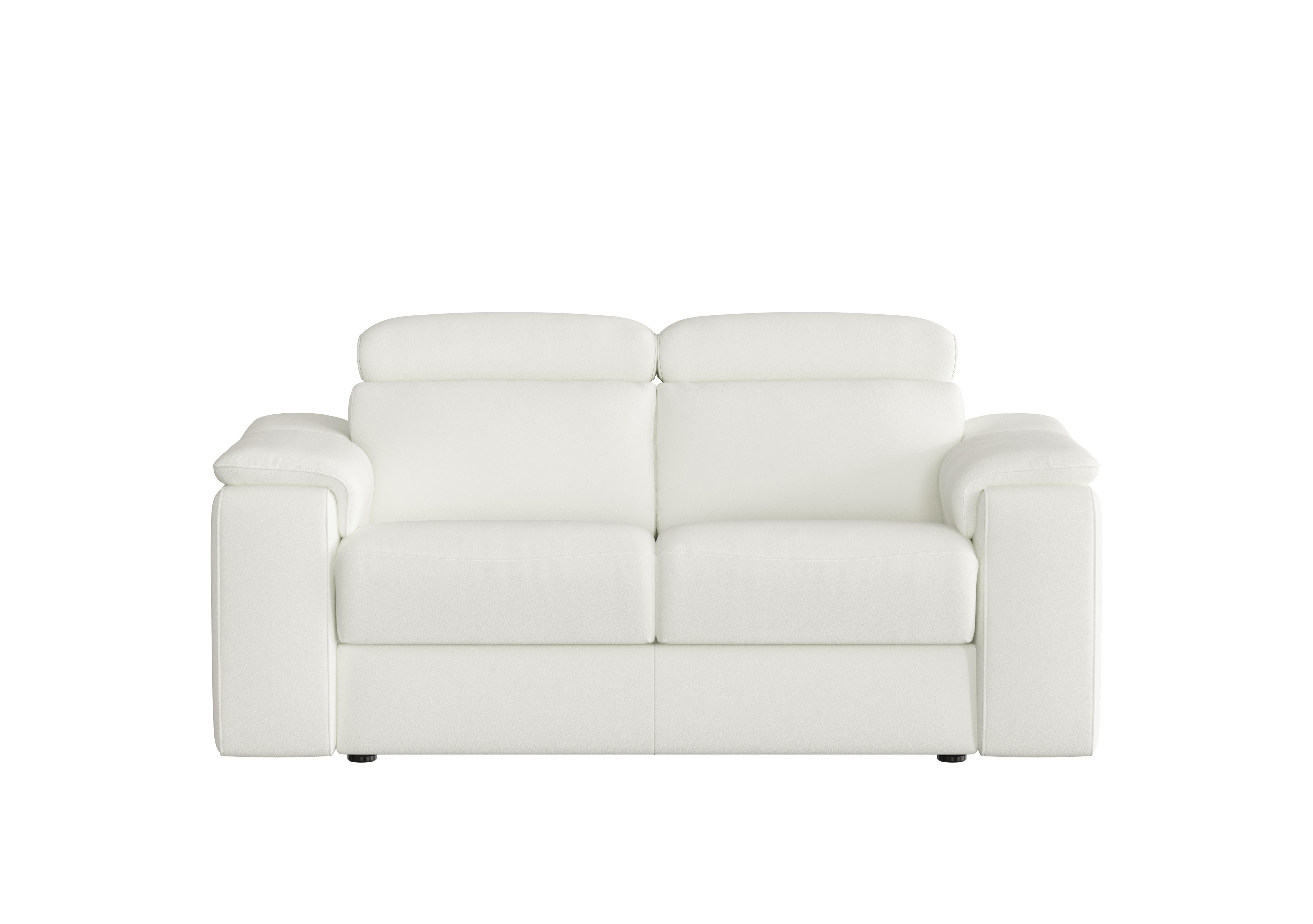 Davide 2 Seater Leather Sofa in 370 Torello Bianco Puro on Furniture Village