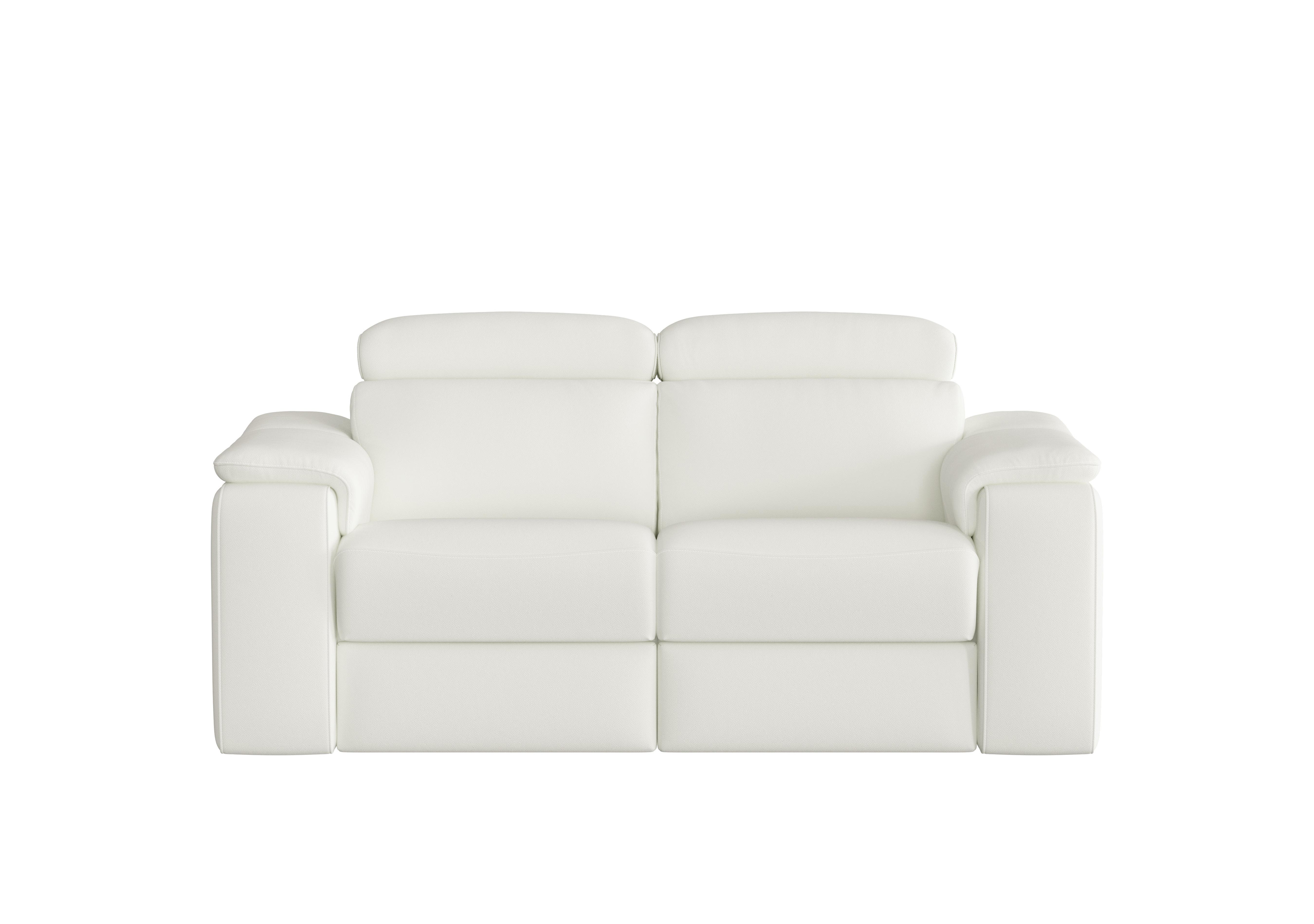 Davide 2 Seater Leather Sofa in 370 Torello Bianco Puro on Furniture Village