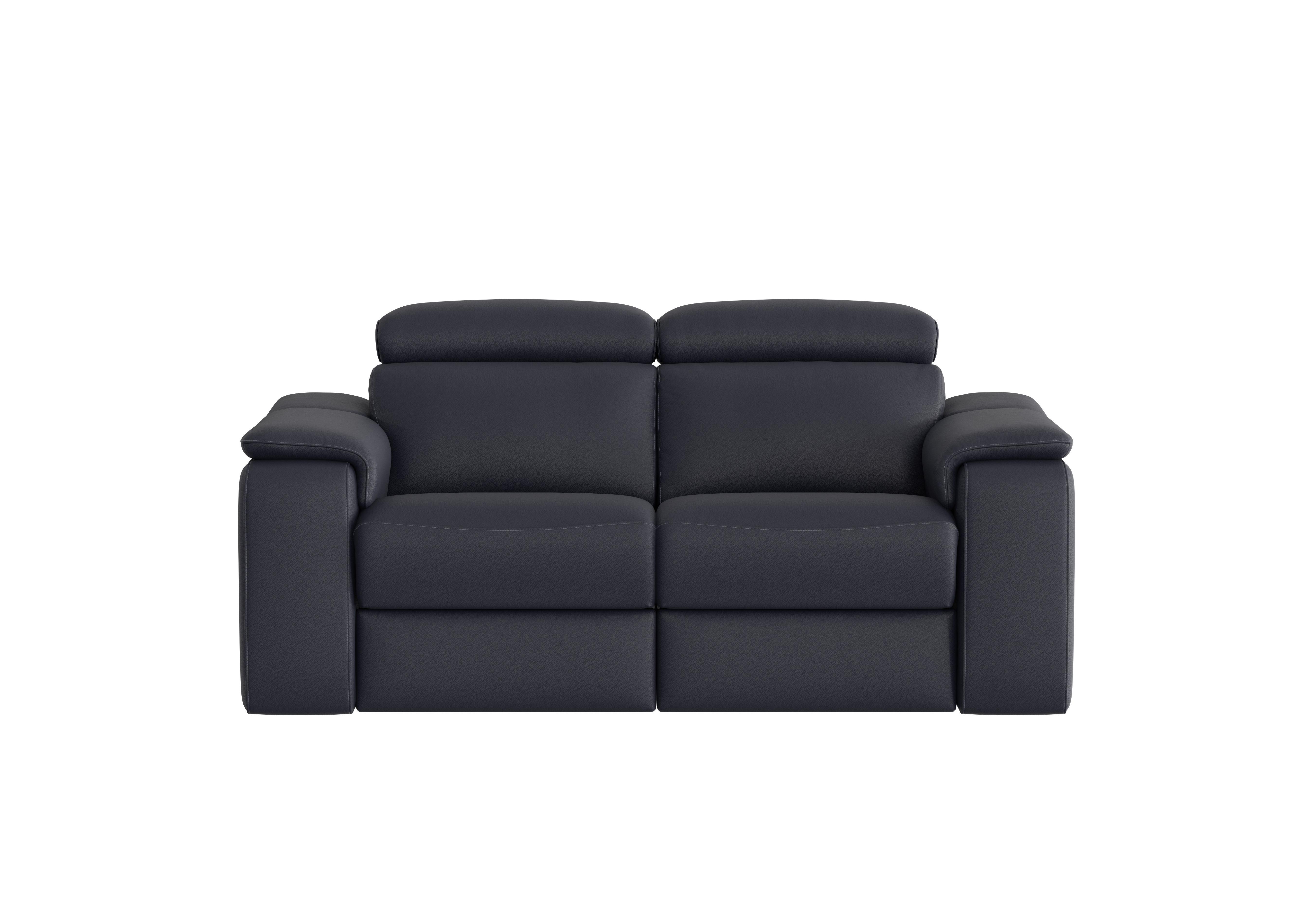 Davide 2 Seater Leather Sofa in 81 Torello Blu on Furniture Village