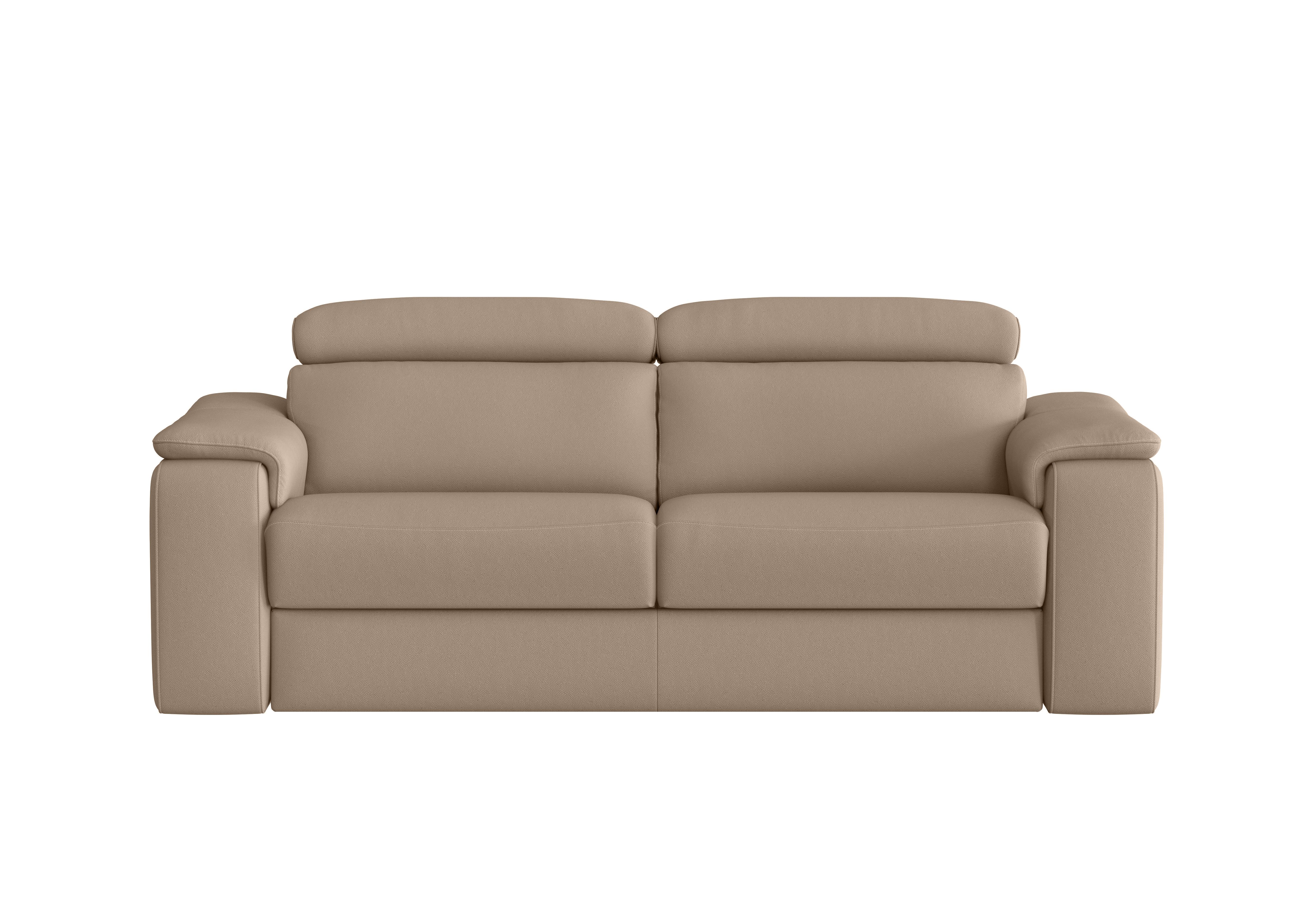 Davide 3 Seater Leather Sofa in 312 Torello Taupe on Furniture Village