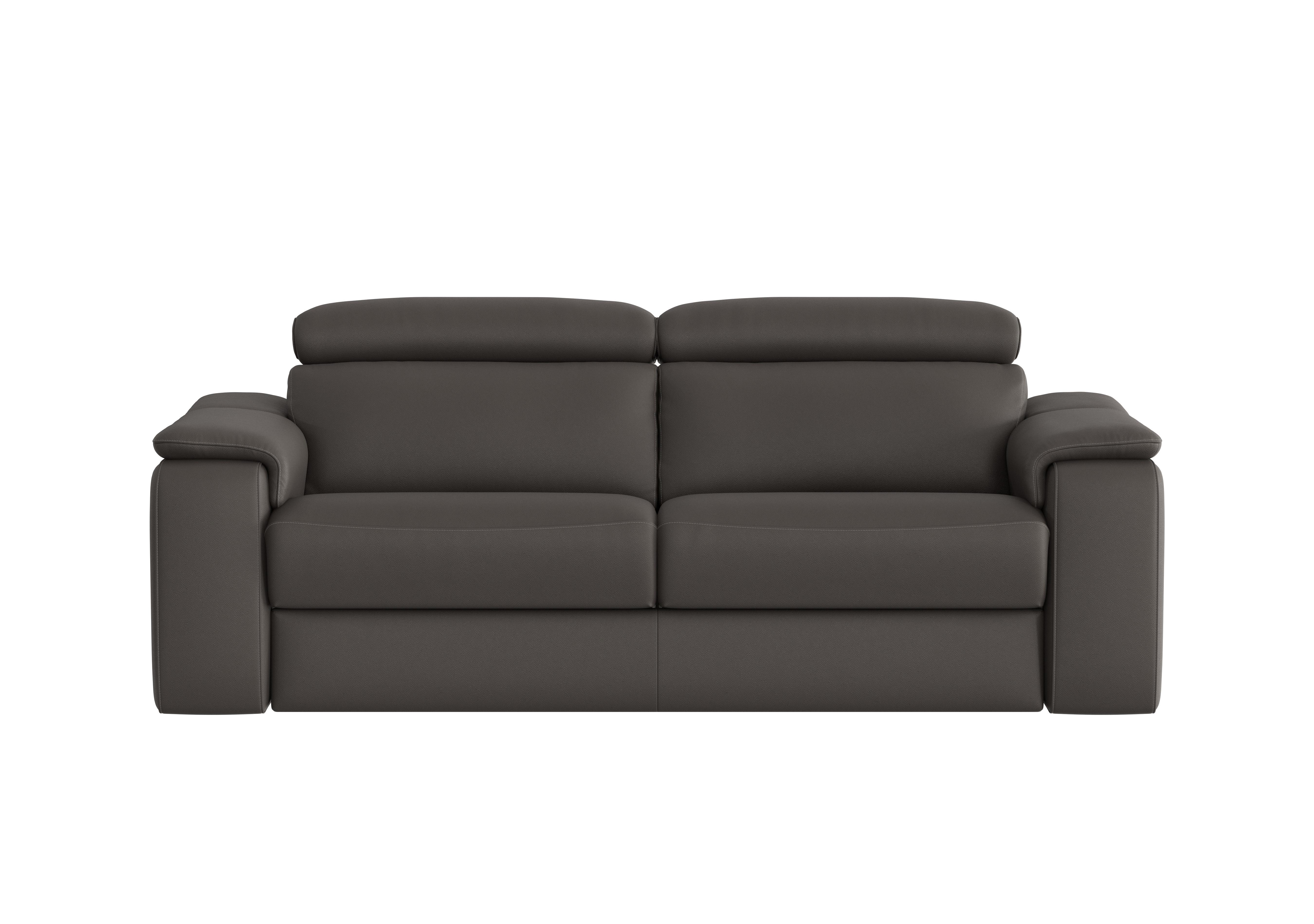 Davide 3 Seater Leather Sofa in 327 Torello Grigio Scuro on Furniture Village