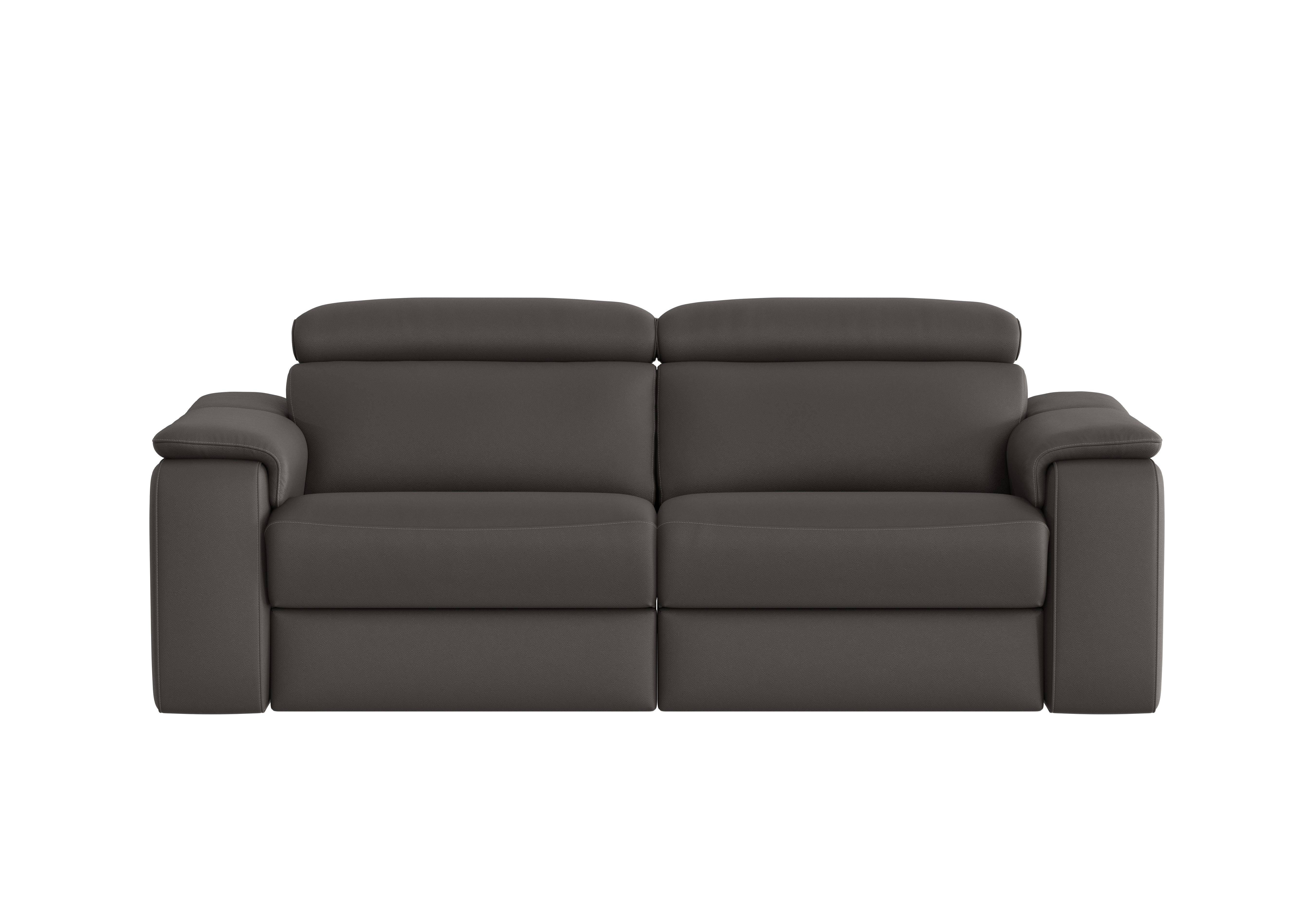 Davide 3 Seater Leather Sofa in 327 Torello Grigio Scuro on Furniture Village