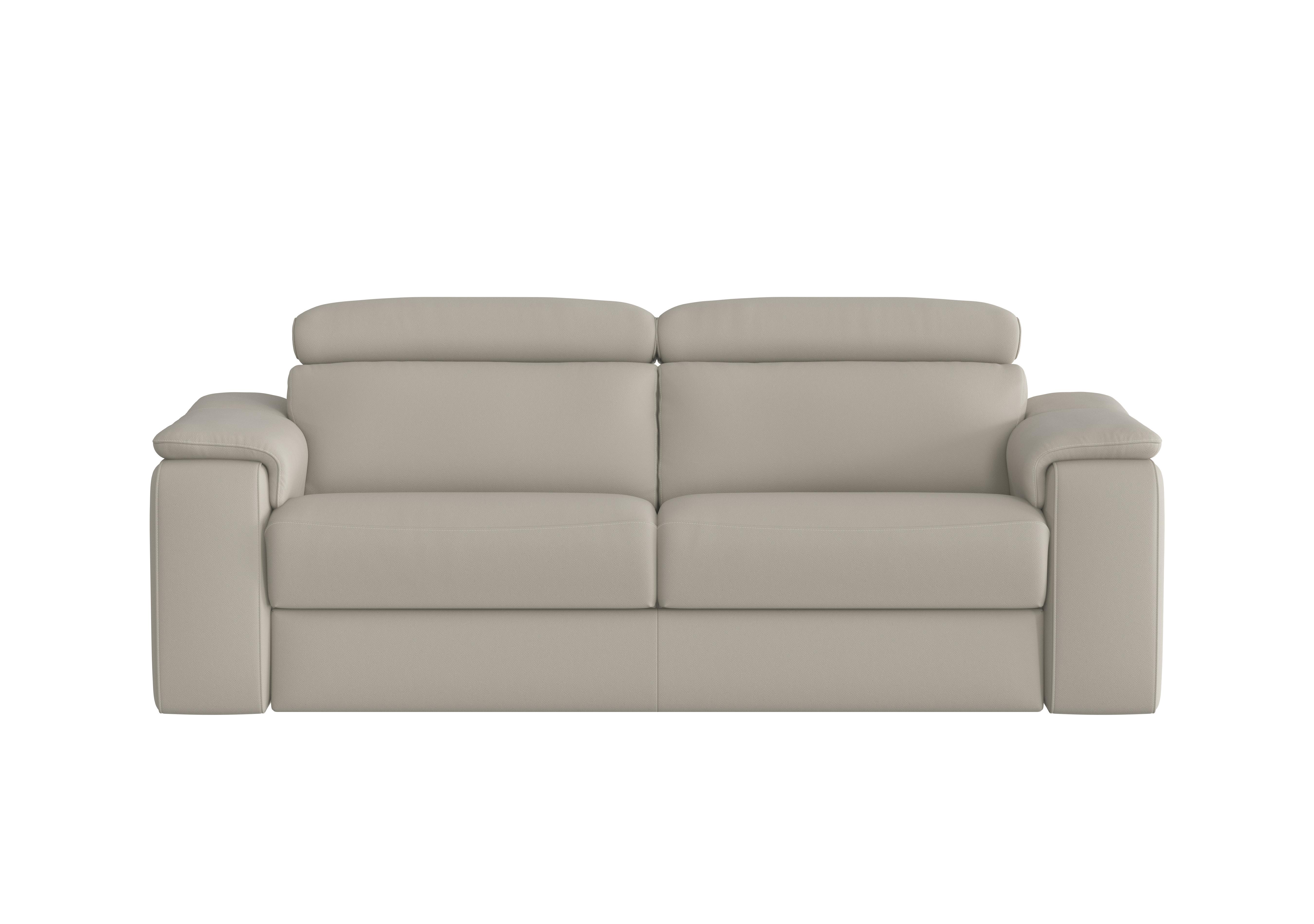 Davide 3 Seater Leather Sofa in 328 Torello Tortora on Furniture Village