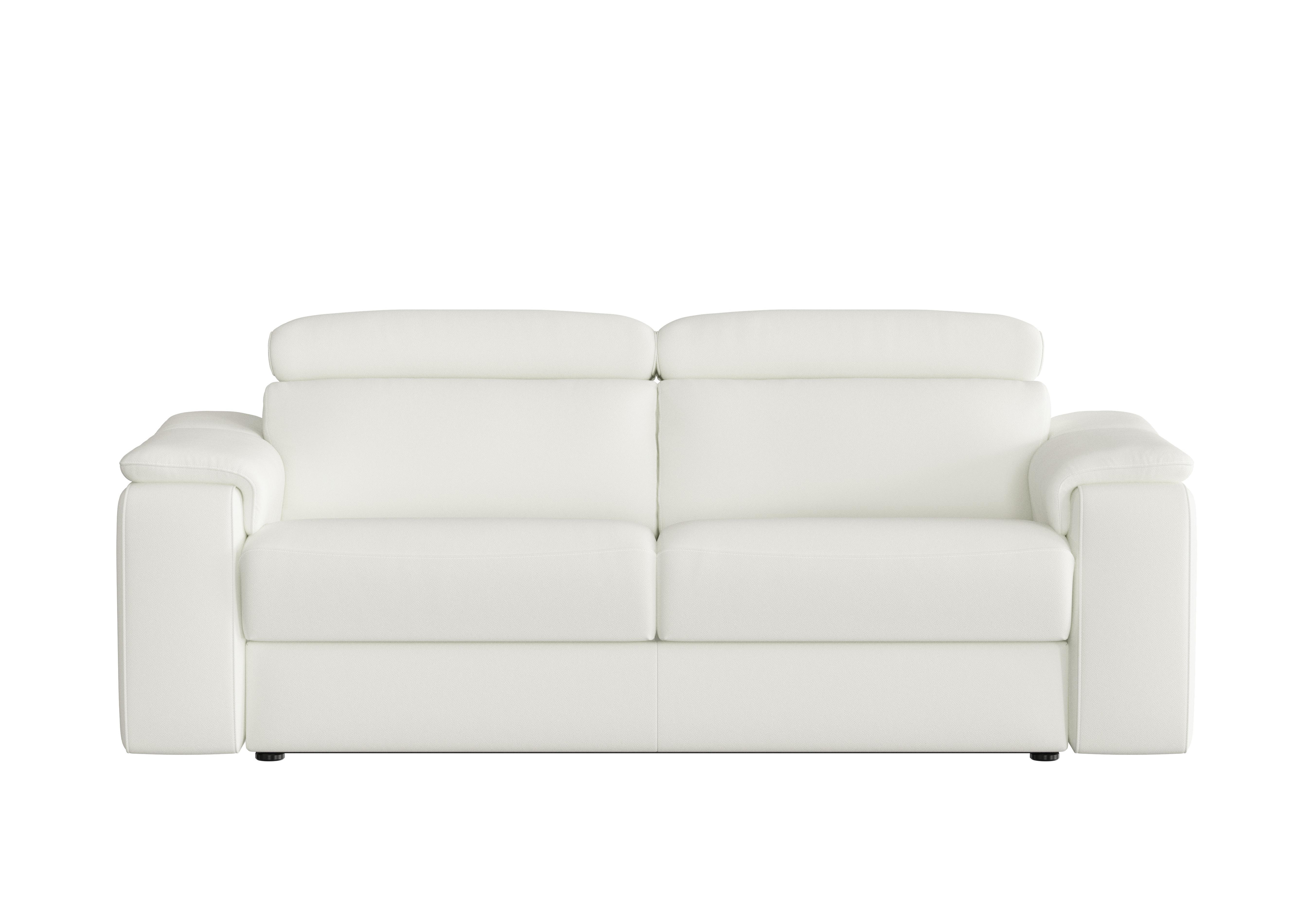 Davide 3 Seater Leather Sofa in 370 Torello Bianco Puro on Furniture Village