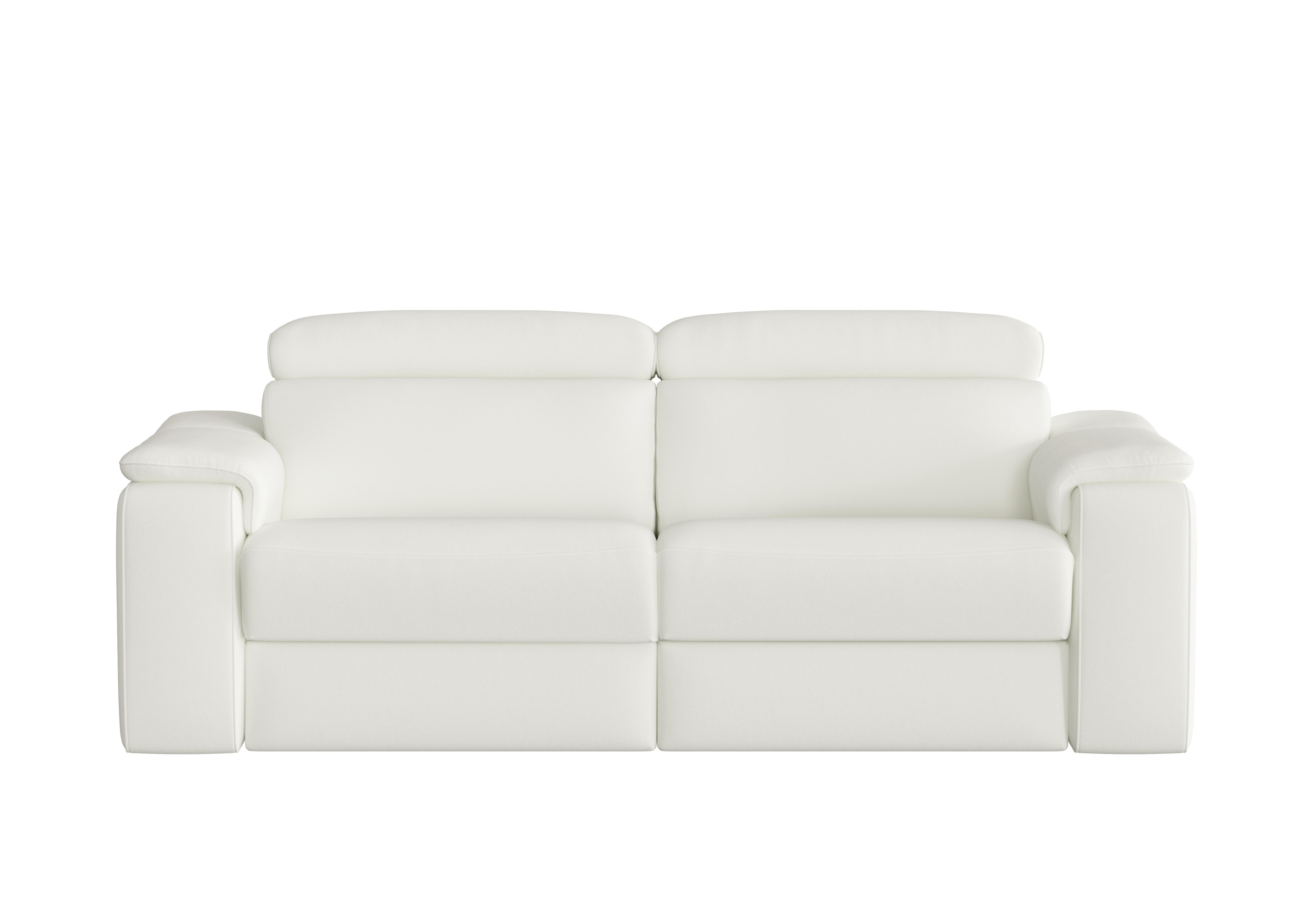 Davide 3 Seater Leather Sofa in 370 Torello Bianco Puro on Furniture Village