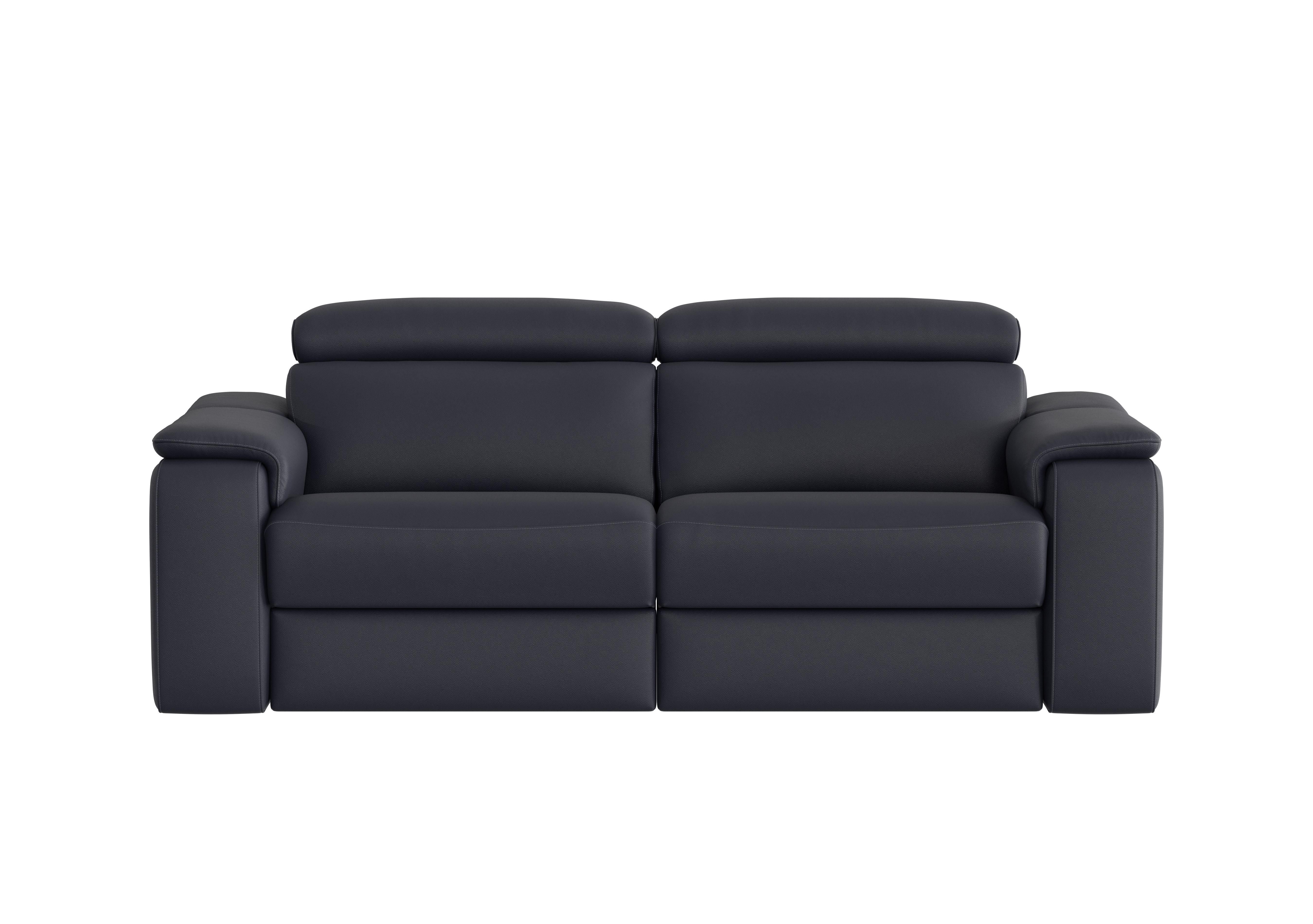 Davide 3 Seater Leather Sofa in 81 Torello Blu on Furniture Village